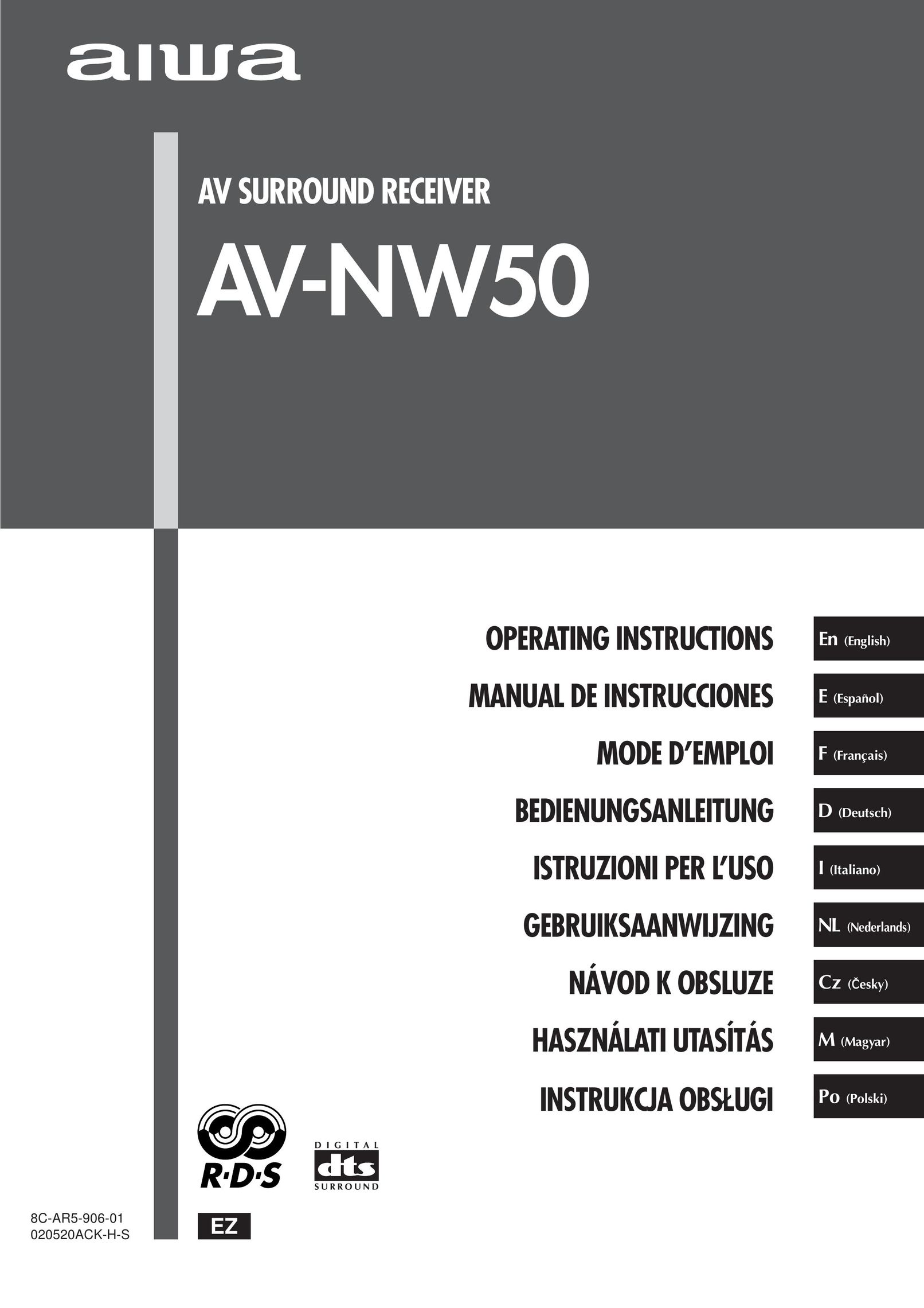 Aiwa AV-NW50 Stereo Receiver User Manual