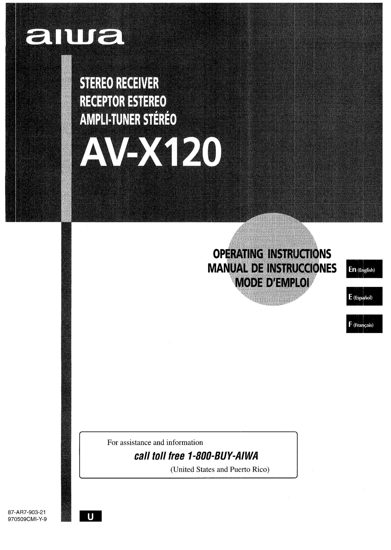Aiwa AV-X120 Stereo Receiver User Manual