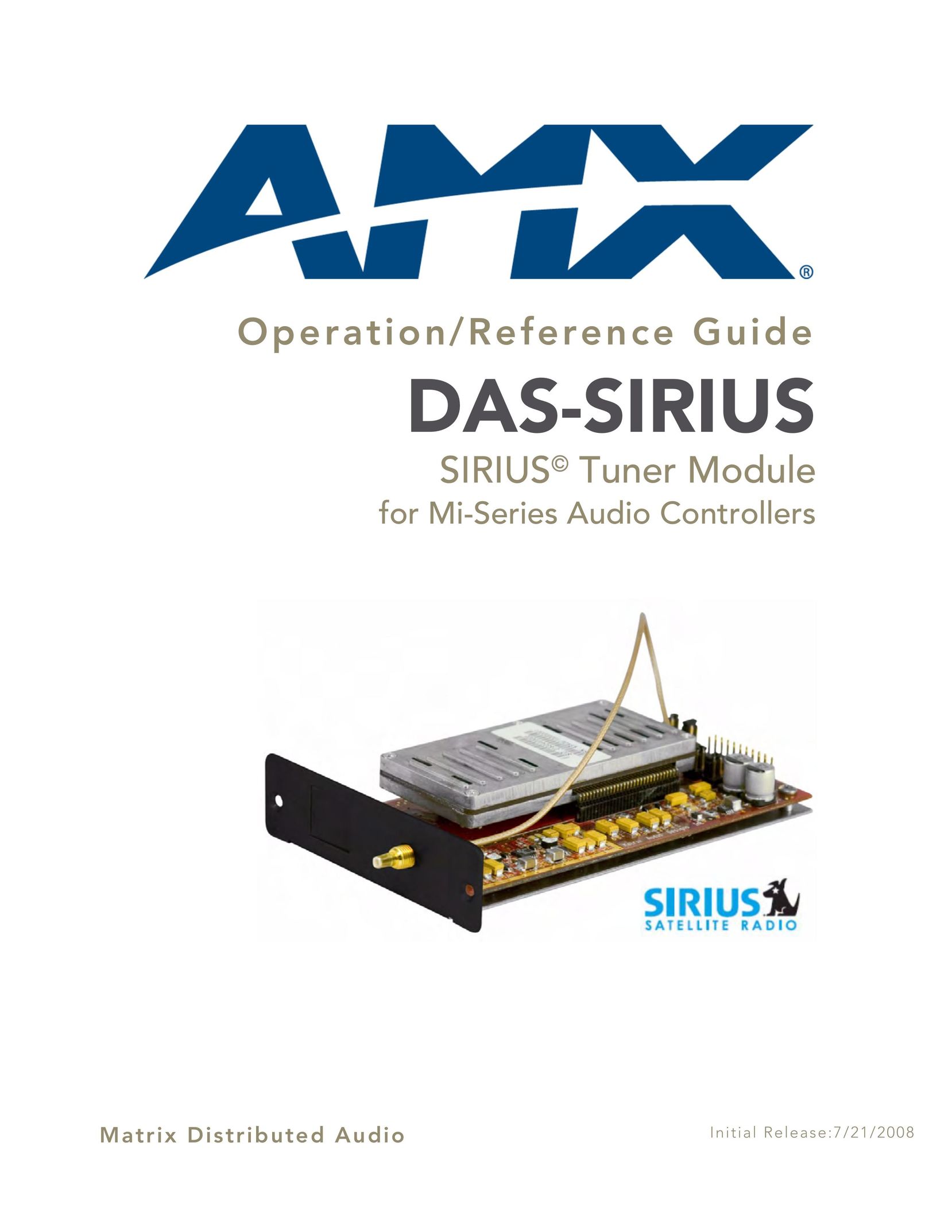 AMX DAS-SIRIUS Stereo Receiver User Manual