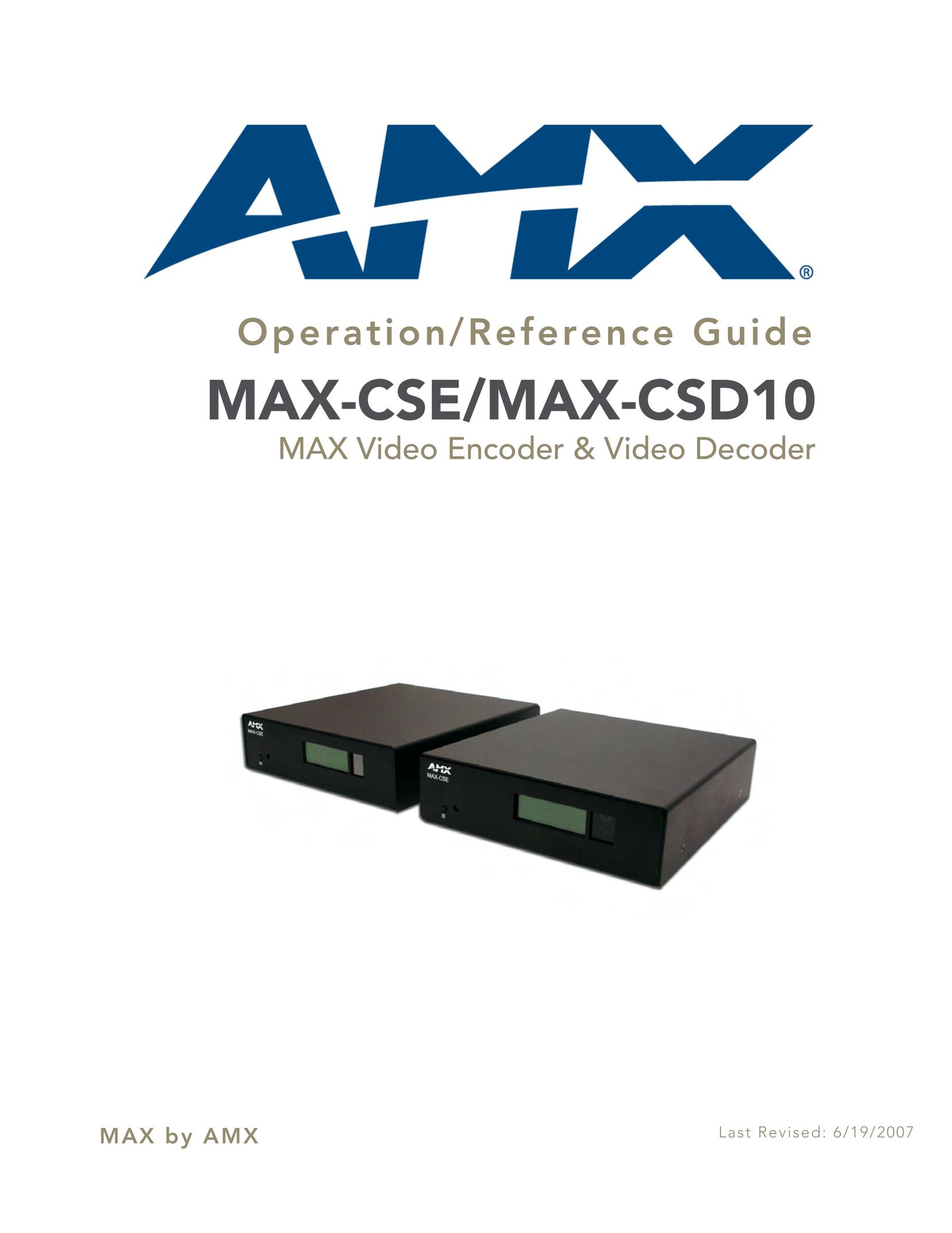 AMX MAX-CSD 10 Stereo Receiver User Manual