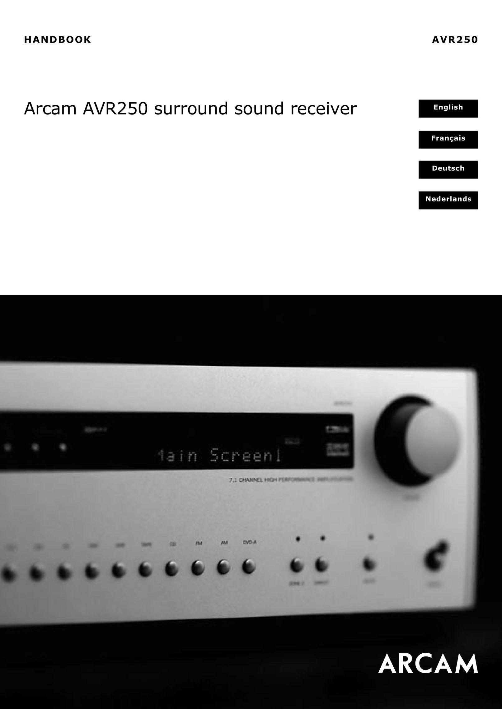 Arcam AVR250 Stereo Receiver User Manual
