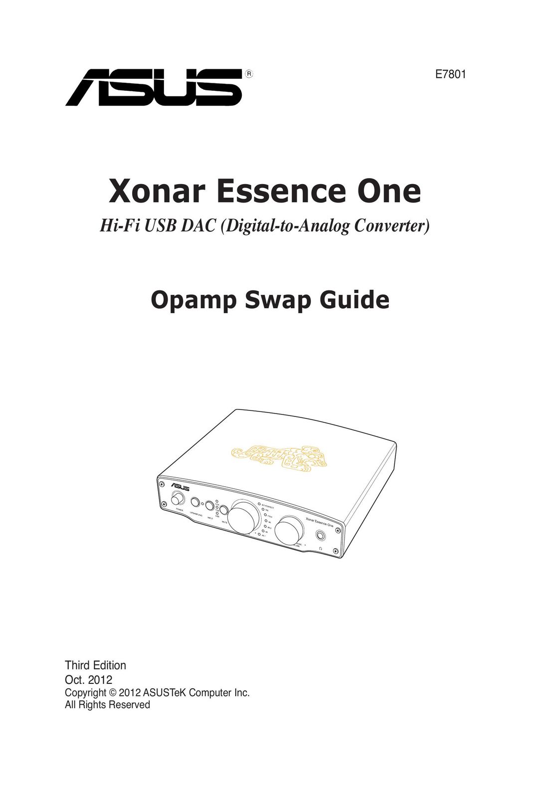 Asus Xonar Essence One Stereo Receiver User Manual