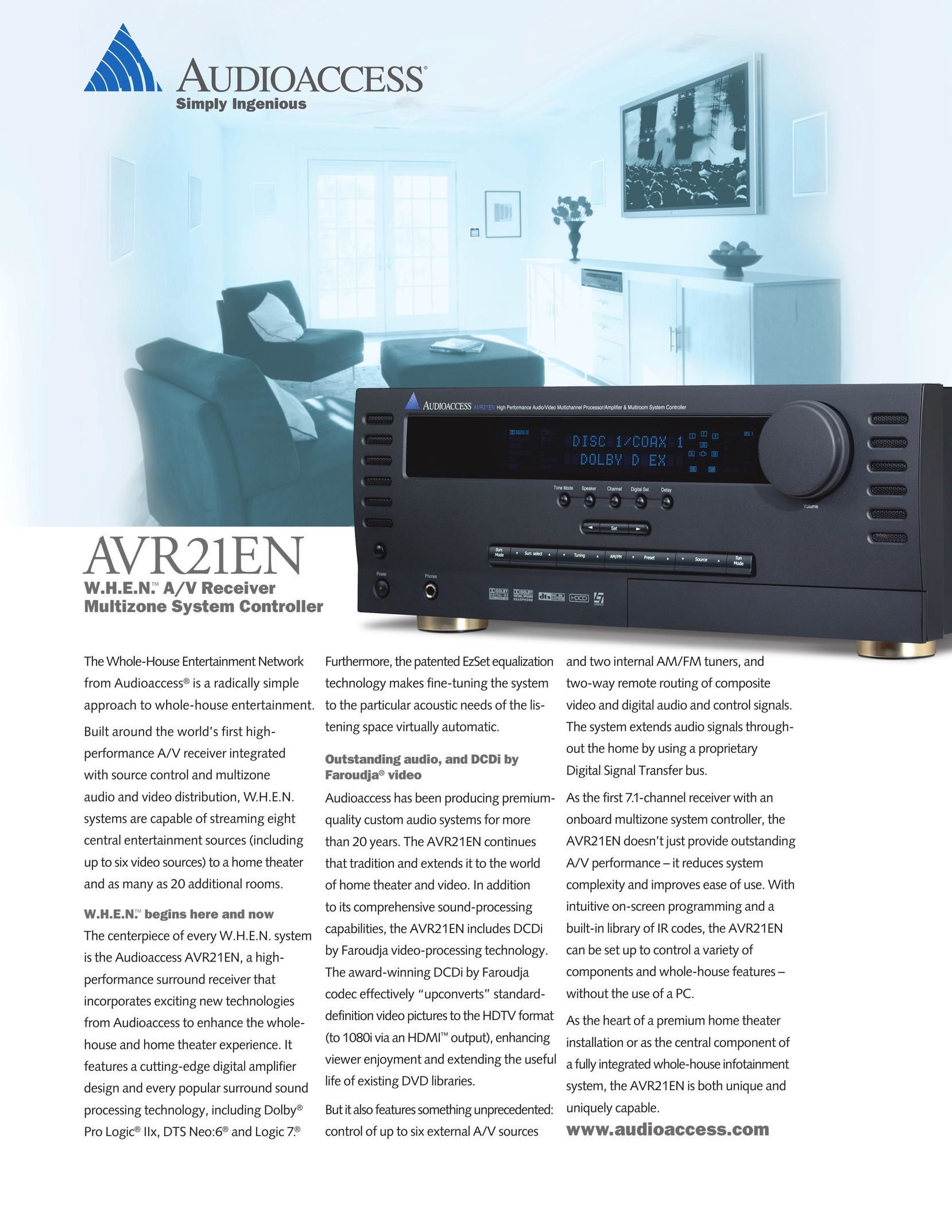 Audioaccess AVR21EN Stereo Receiver User Manual