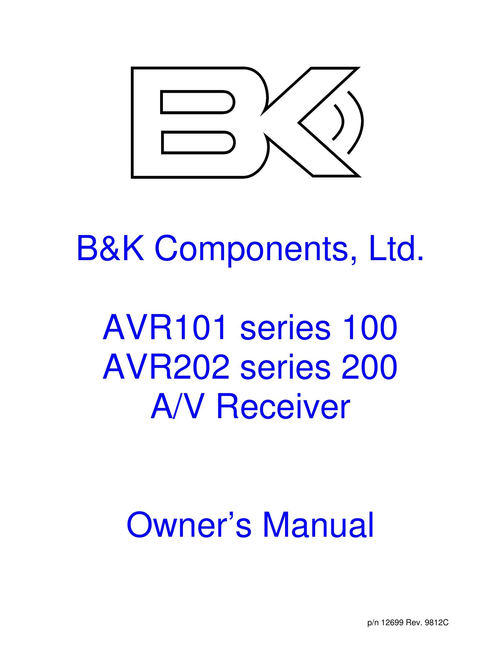 B&K AVR101 Series Stereo Receiver User Manual
