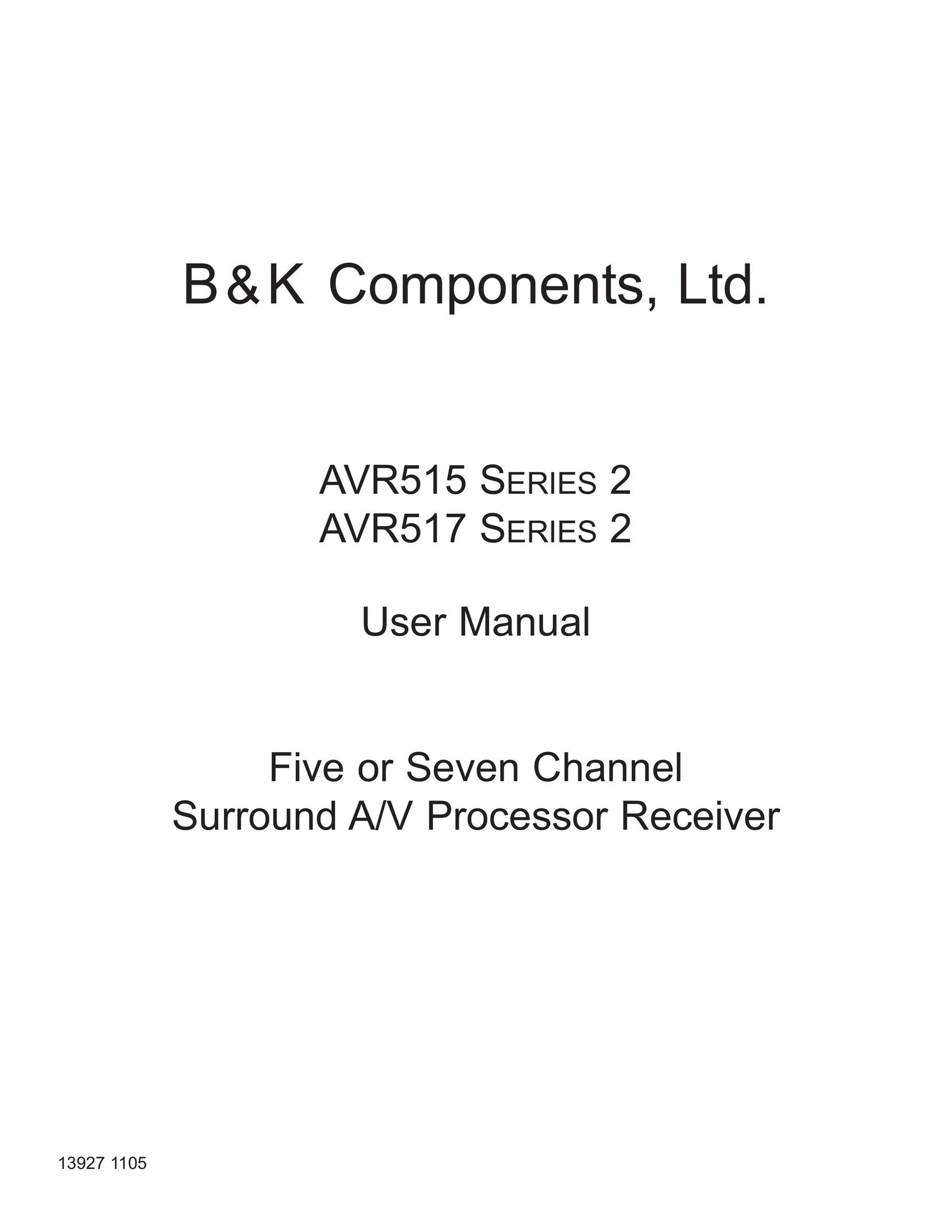 B&K AVR515 Stereo Receiver User Manual