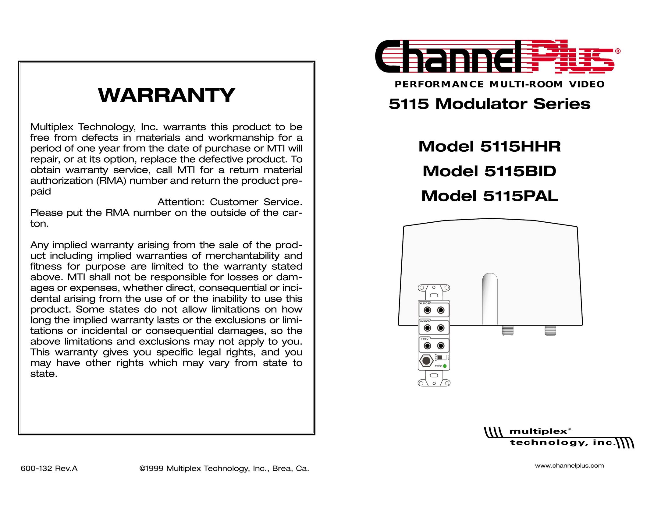 Channel Plus 5115HHR Stereo Receiver User Manual
