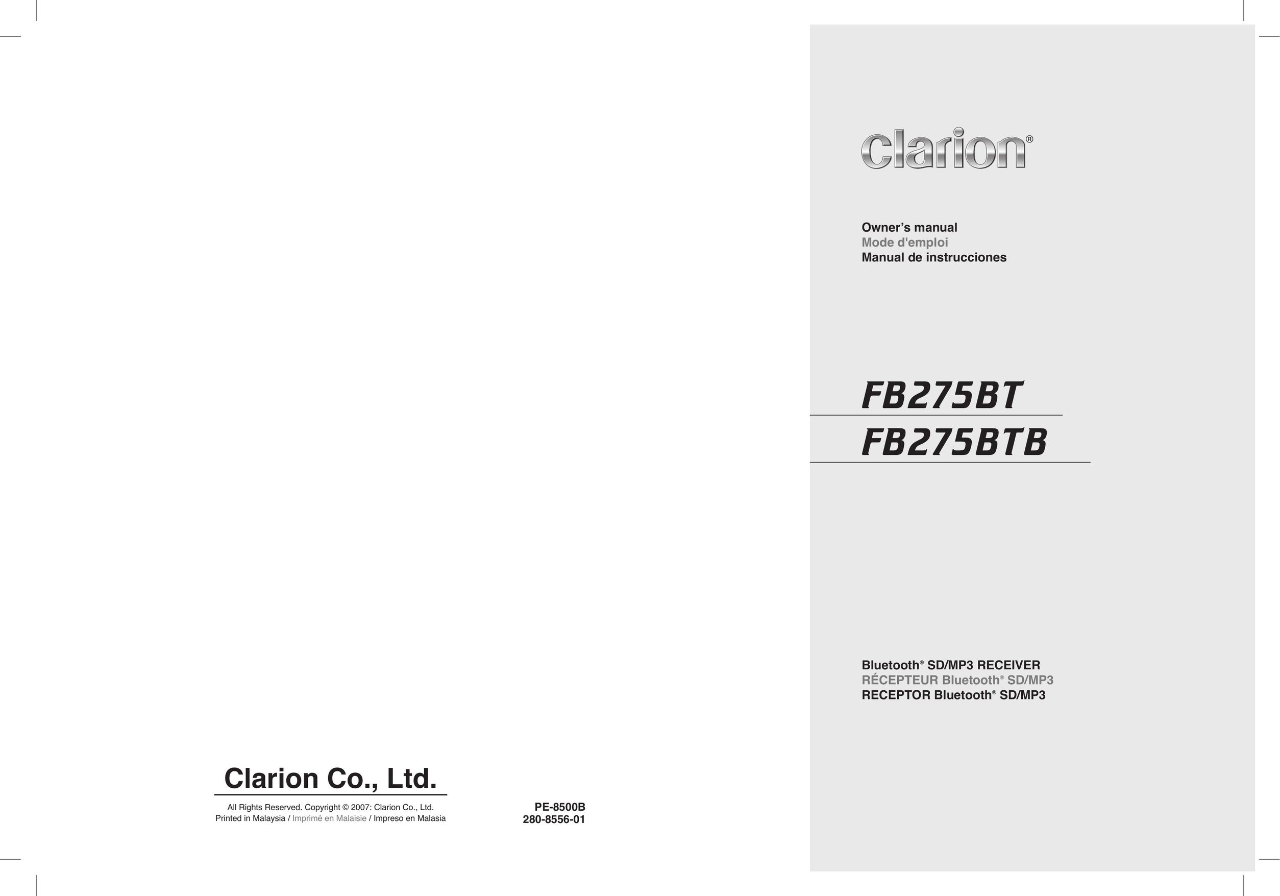 Clarion FB275BTB Stereo Receiver User Manual