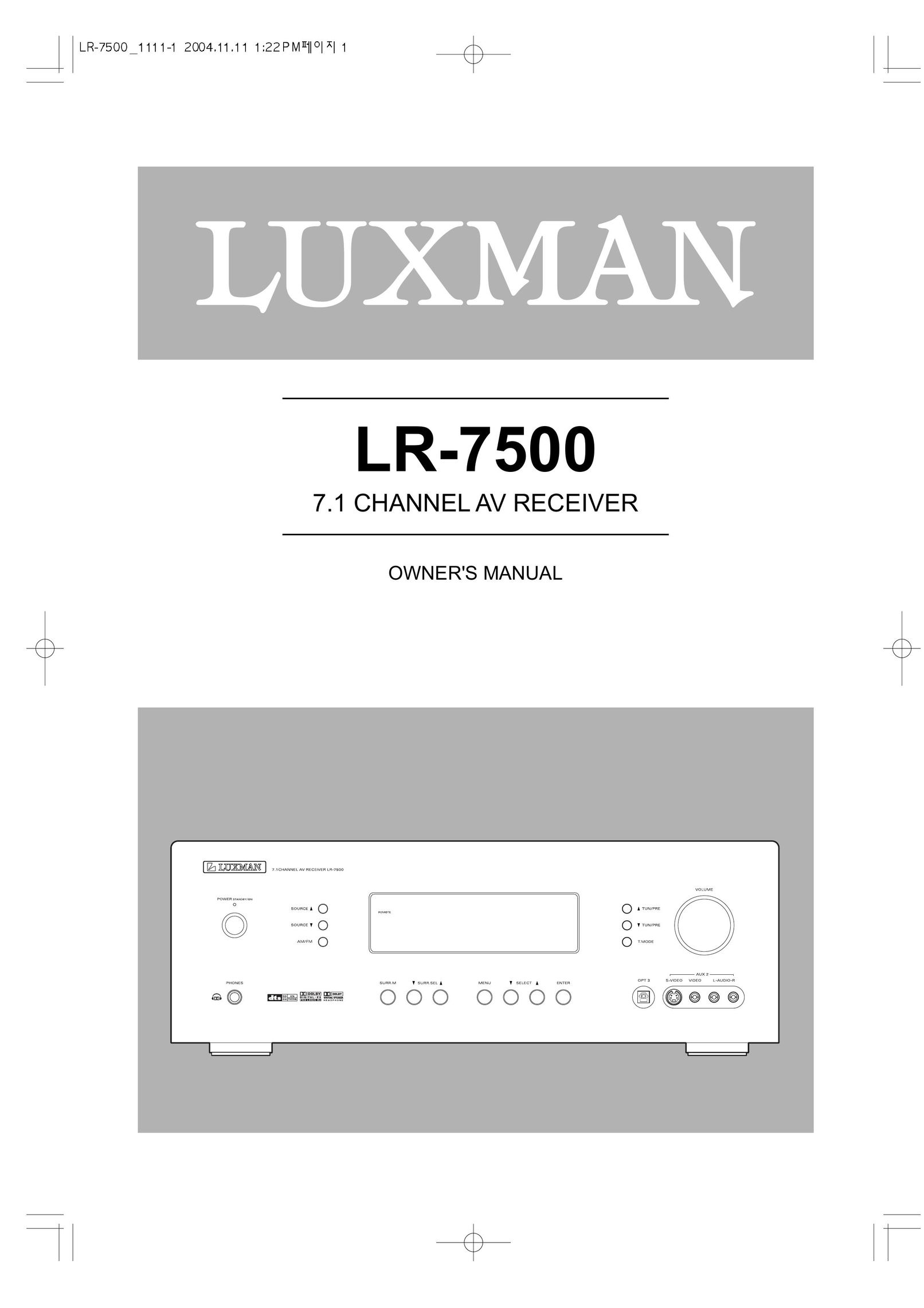 Dantax LR-7500 Stereo Receiver User Manual