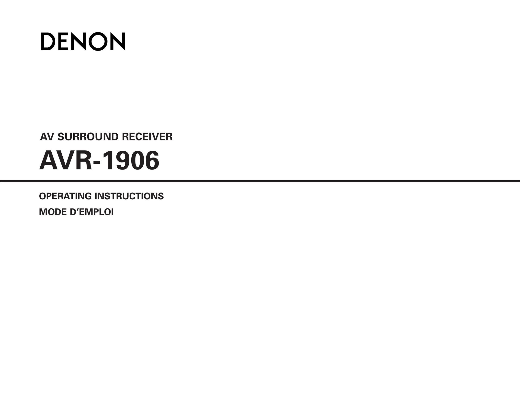 Denon AVR-1906 Stereo Receiver User Manual