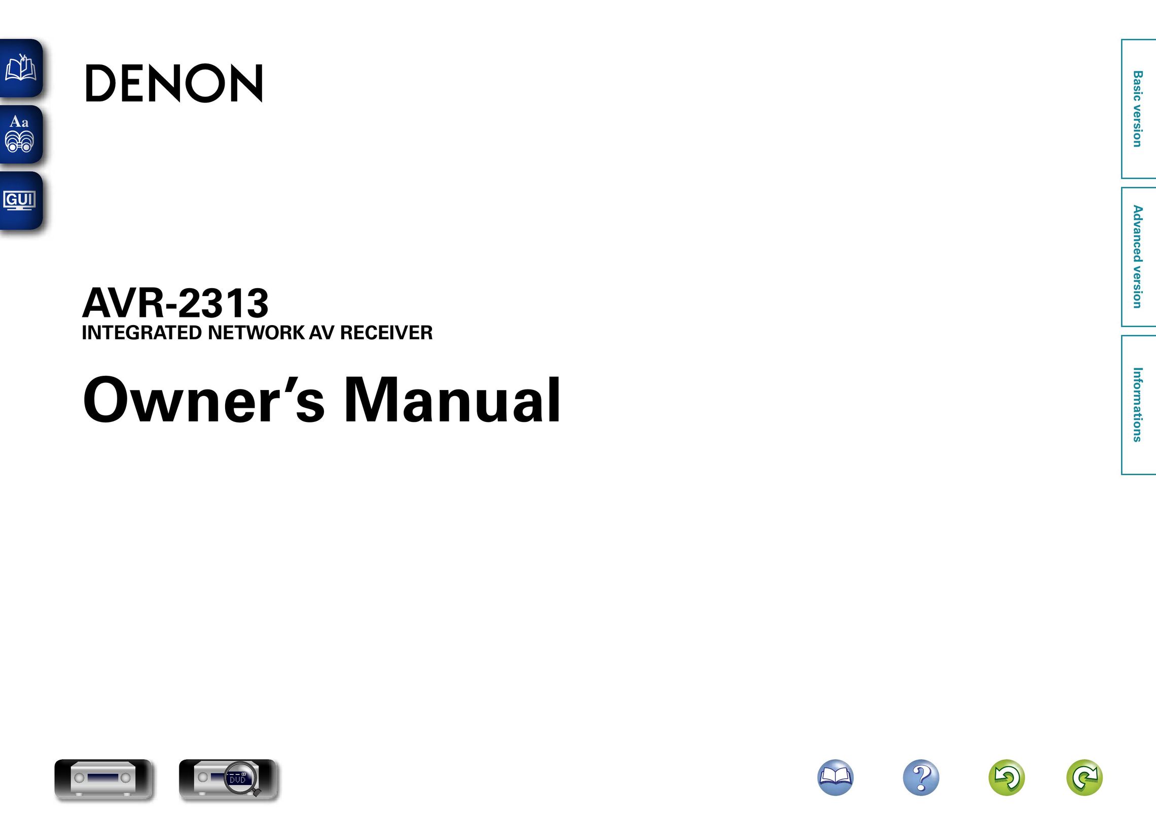 Denon AVR-2313 Stereo Receiver User Manual