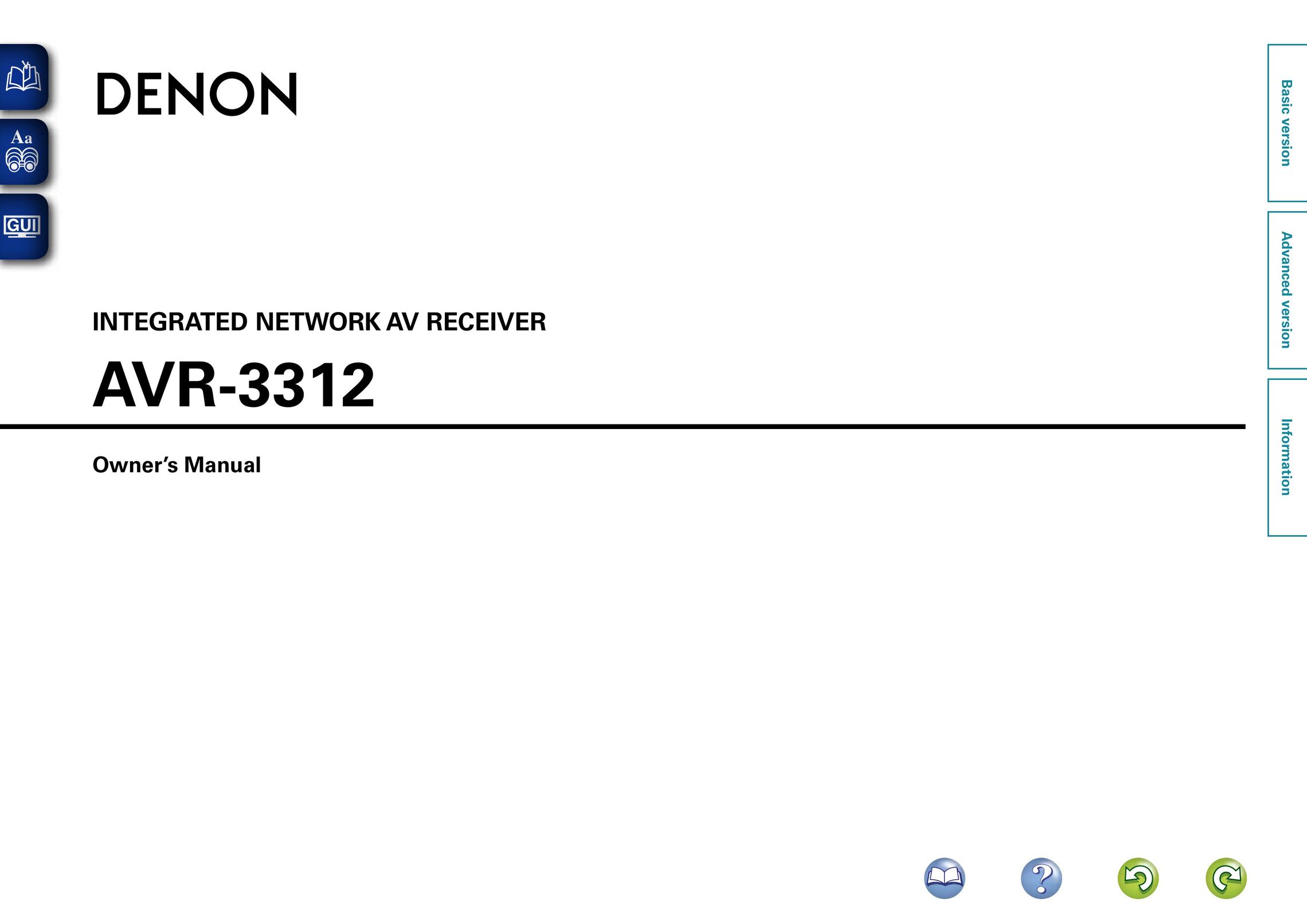 Denon AVR-3312 Stereo Receiver User Manual