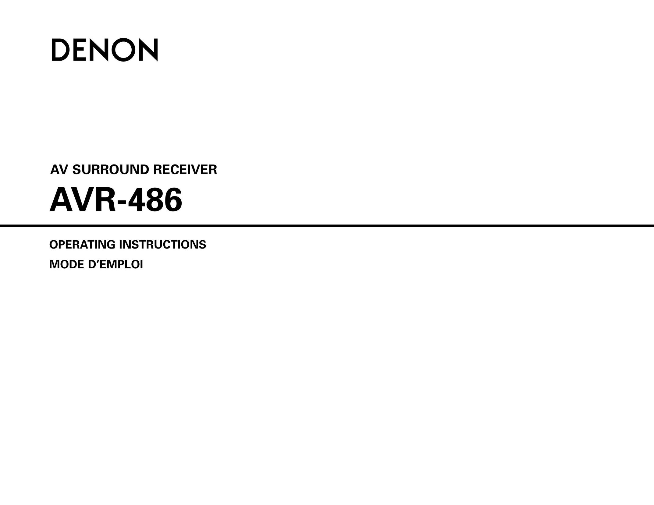 Denon AVR-486 Stereo Receiver User Manual