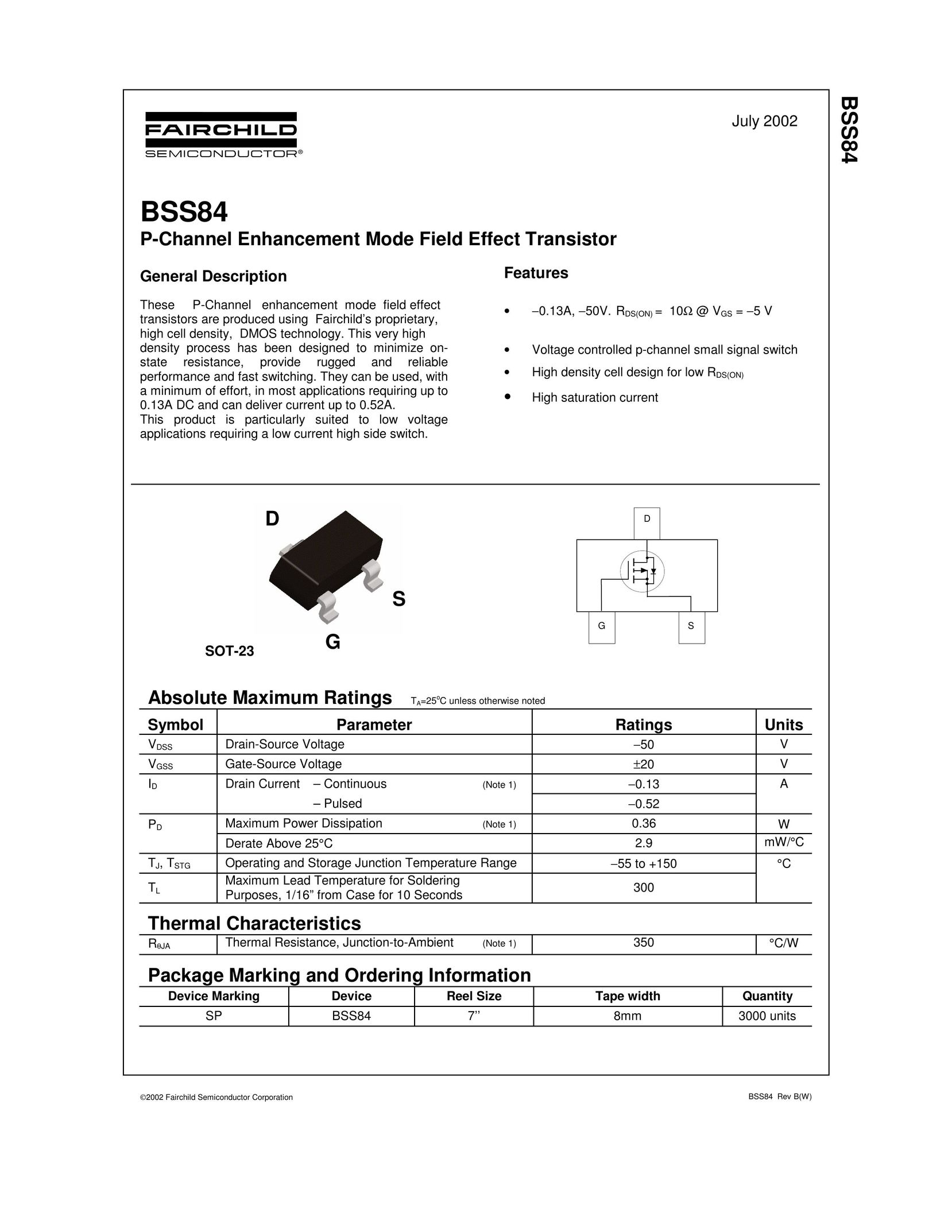 Fairchild BSS84 Stereo Receiver User Manual