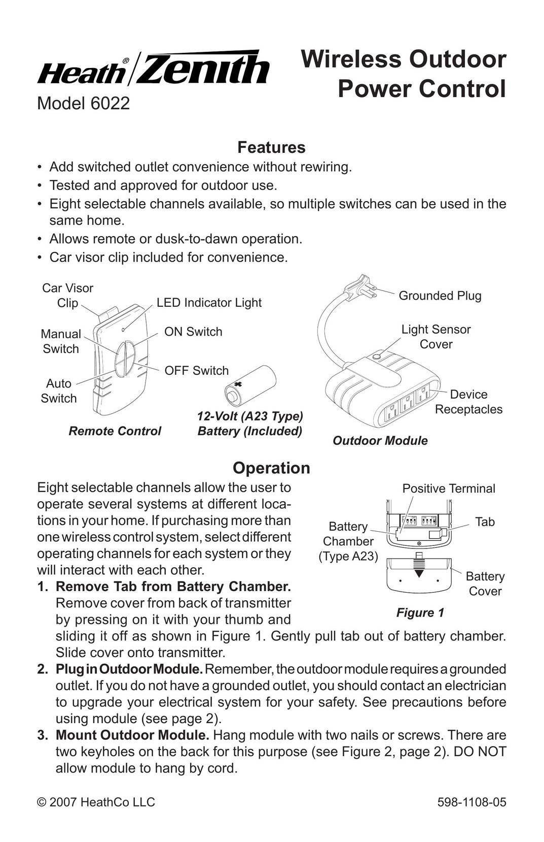 Heath Zenith 6022 Stereo Receiver User Manual