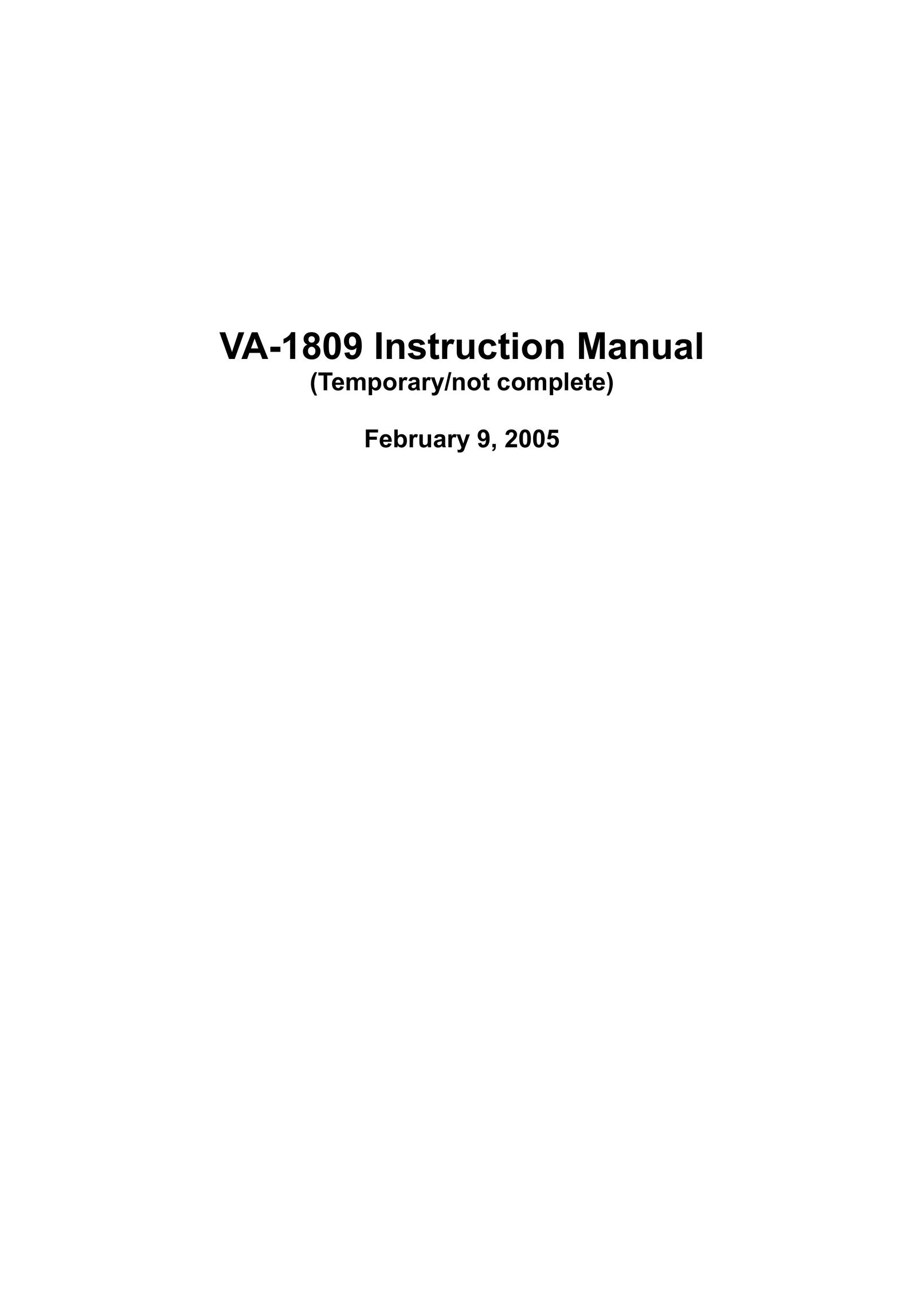 HP (Hewlett-Packard) VA-1809 Stereo Receiver User Manual