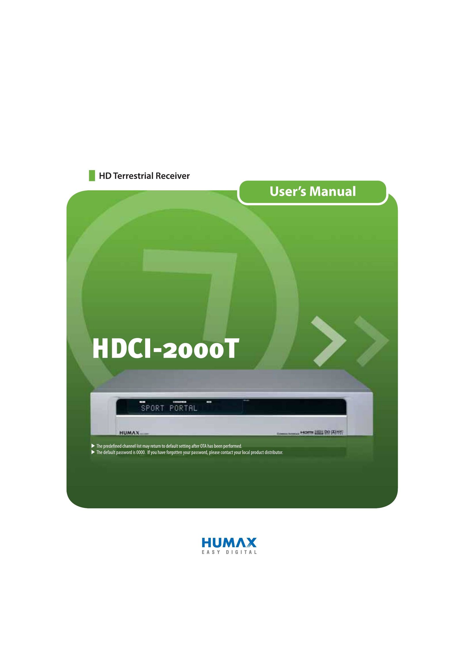 Humax HDCI-2000T Stereo Receiver User Manual
