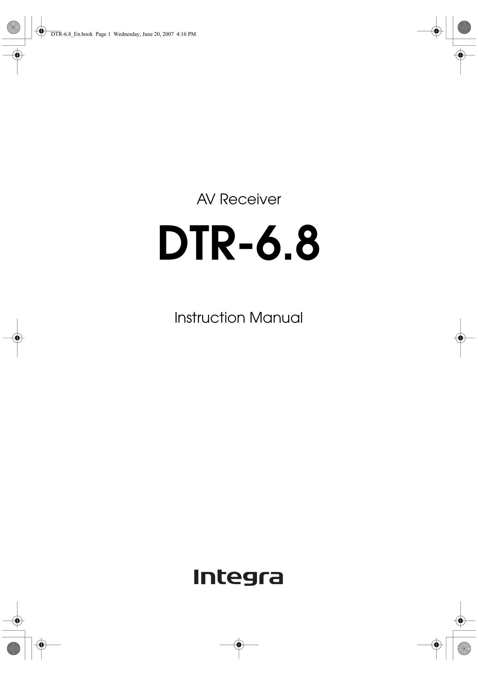 Integra DTR-6.8 Stereo Receiver User Manual