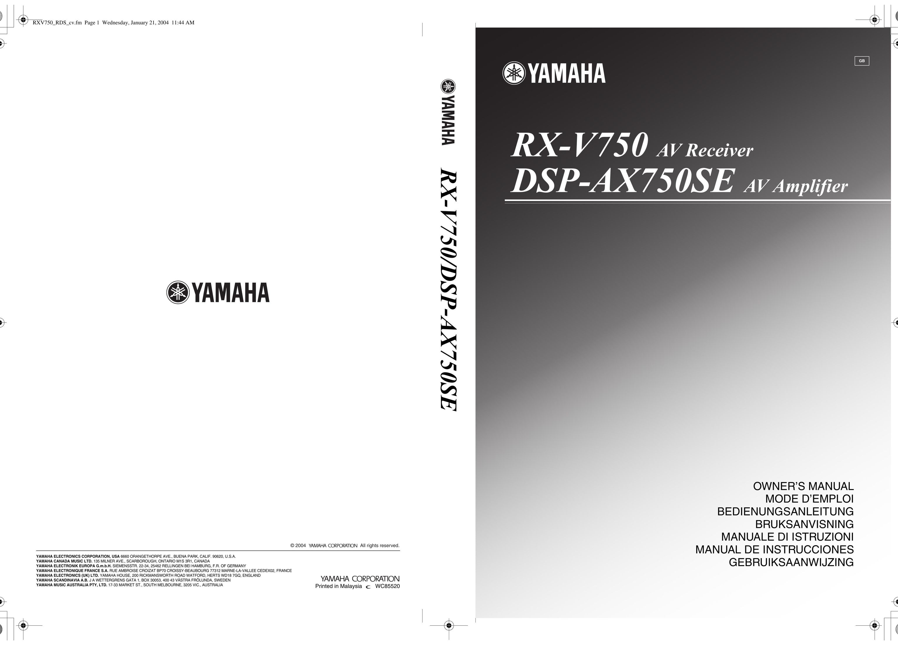 ION RX-V750 Stereo Receiver User Manual