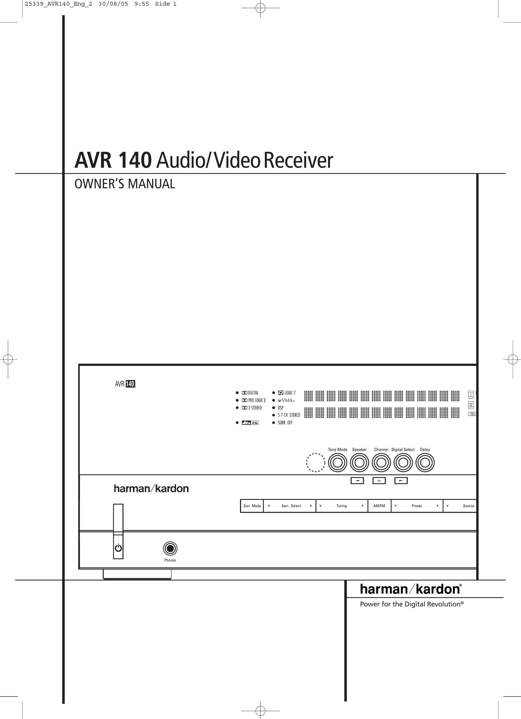 JBL AVR 140 Stereo Receiver User Manual