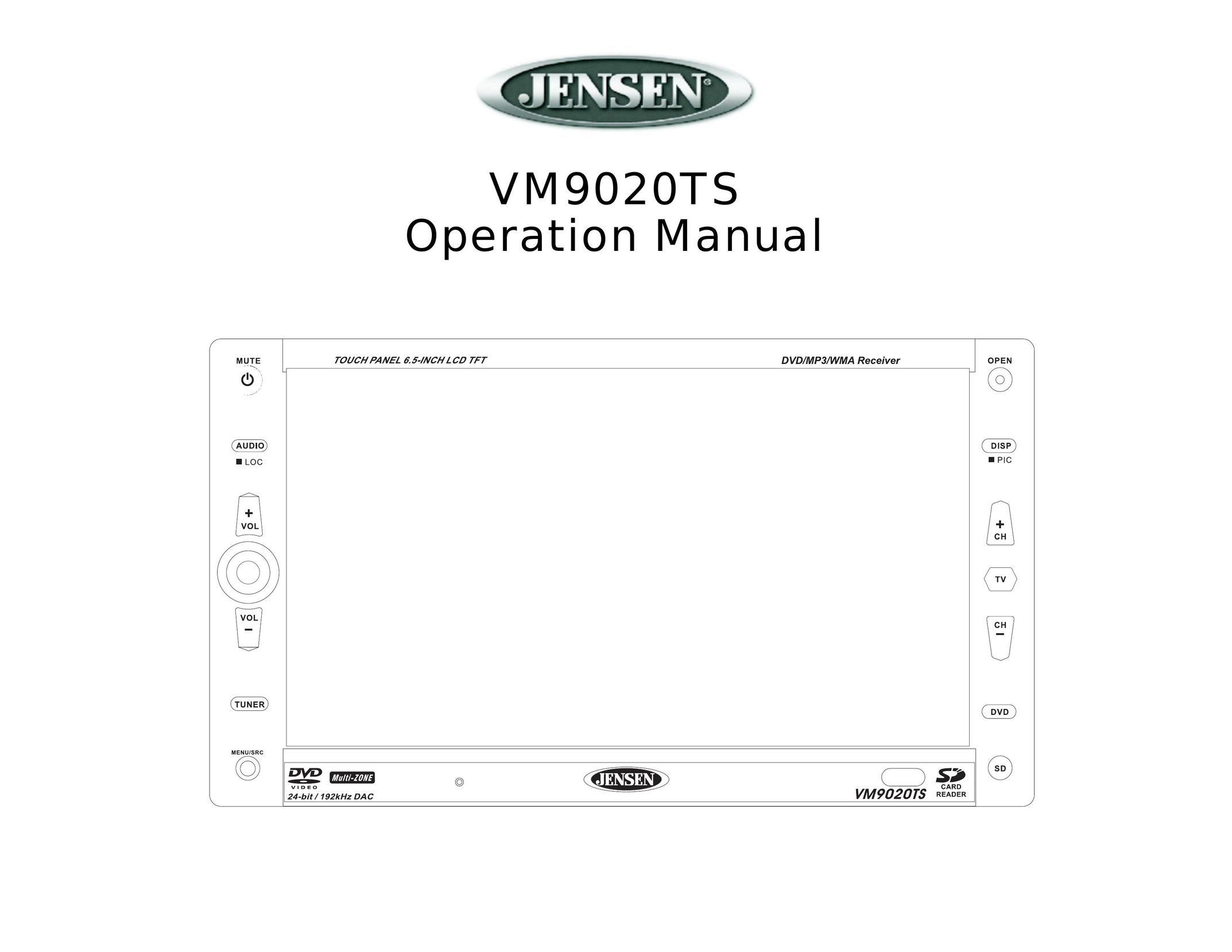 Jensen VM9020TS Stereo Receiver User Manual