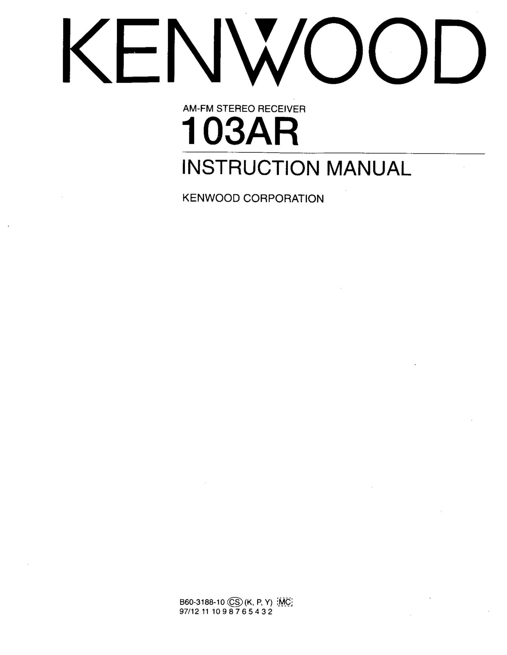 Kenwood 103AR Stereo Receiver User Manual