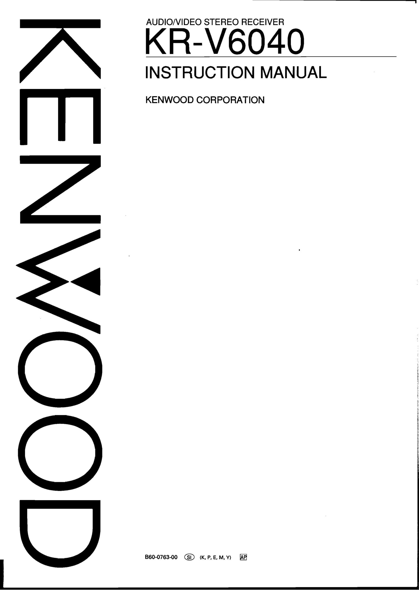 Kenwood B60-0763-00 Stereo Receiver User Manual