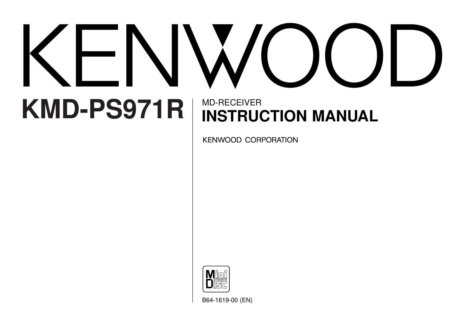 Kenwood KMD-PS971R Stereo Receiver User Manual