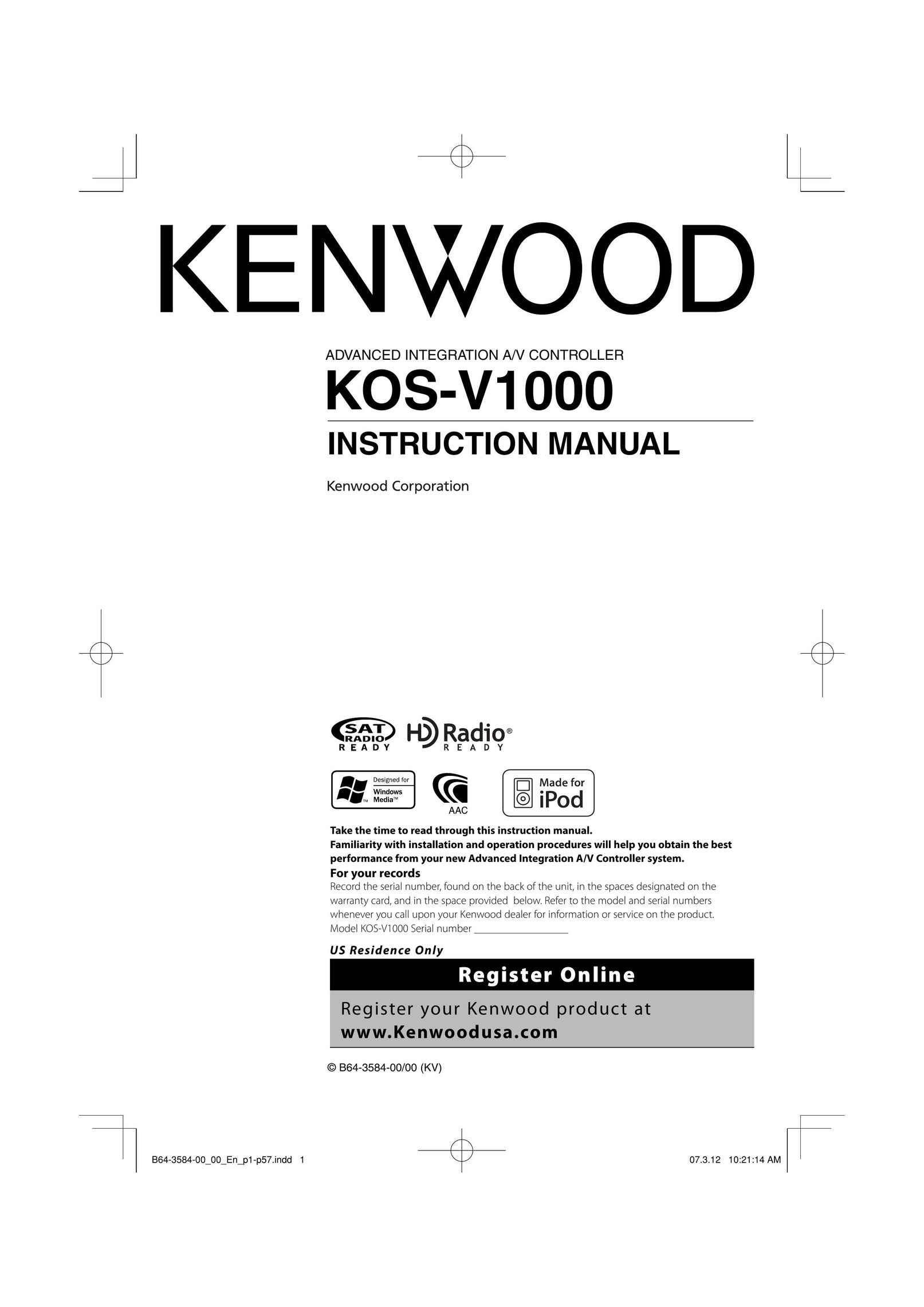 Kenwood KOS-V1000 Stereo Receiver User Manual