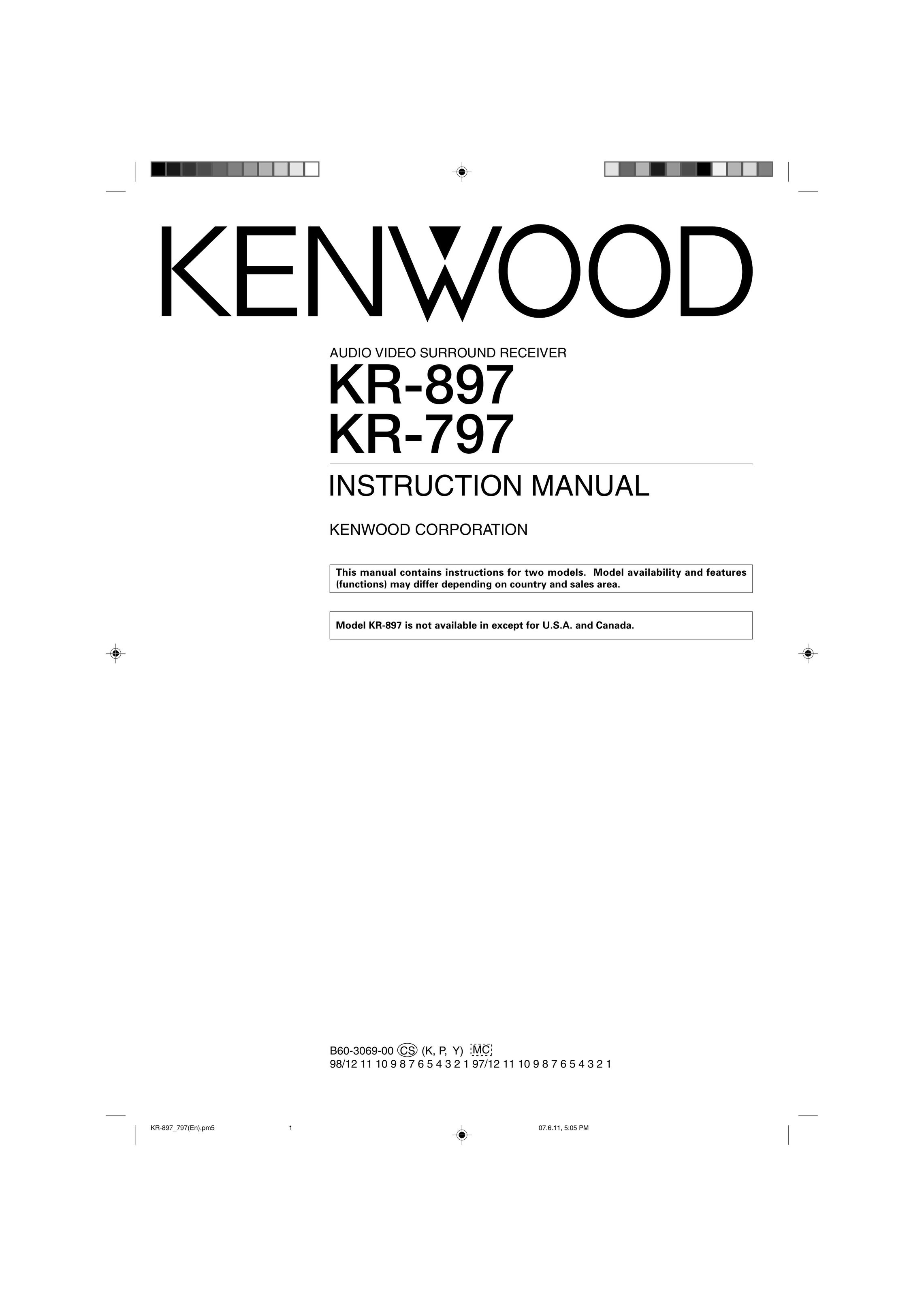 Kenwood KR-797 Stereo Receiver User Manual