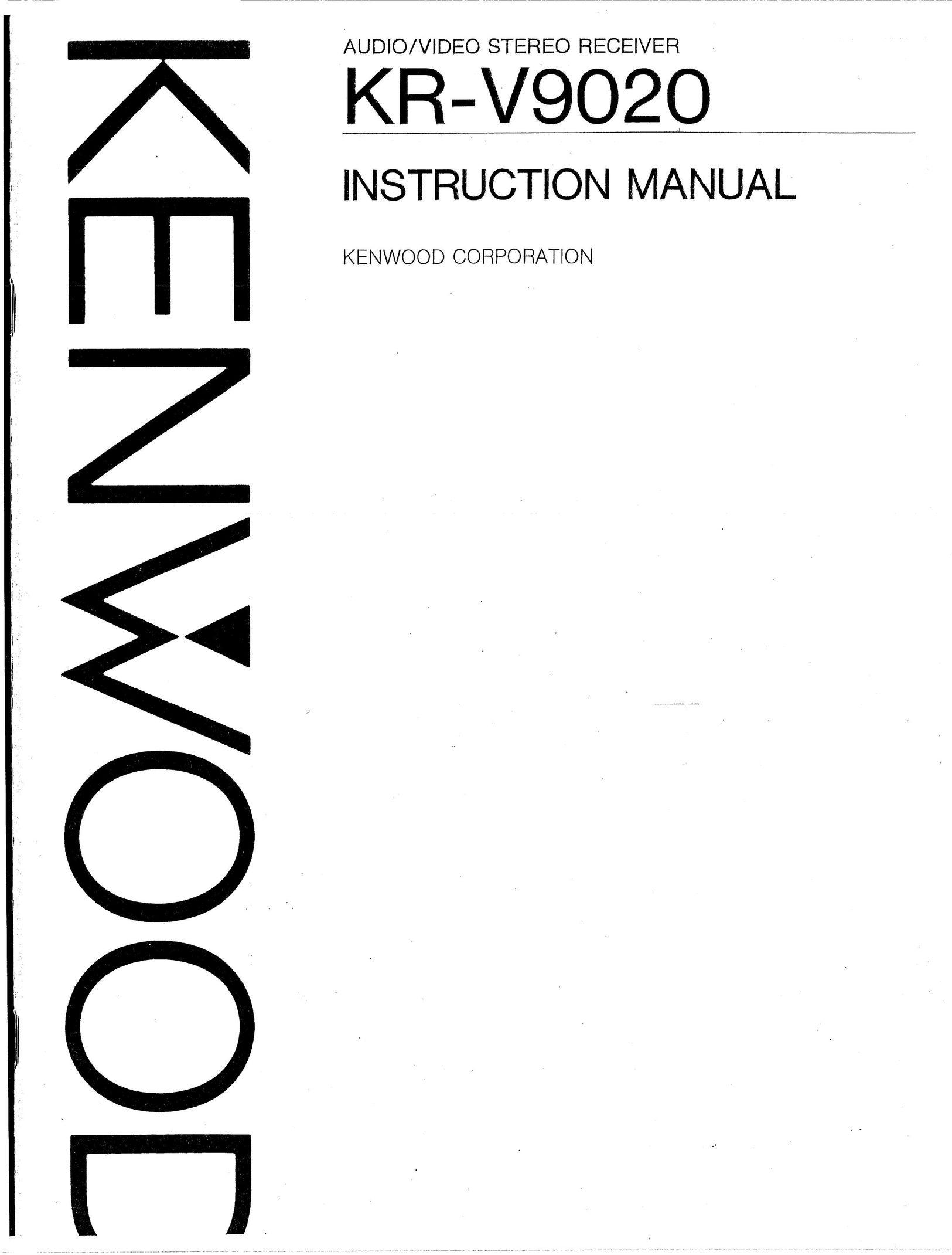 Kenwood KR-V9020 Stereo Receiver User Manual