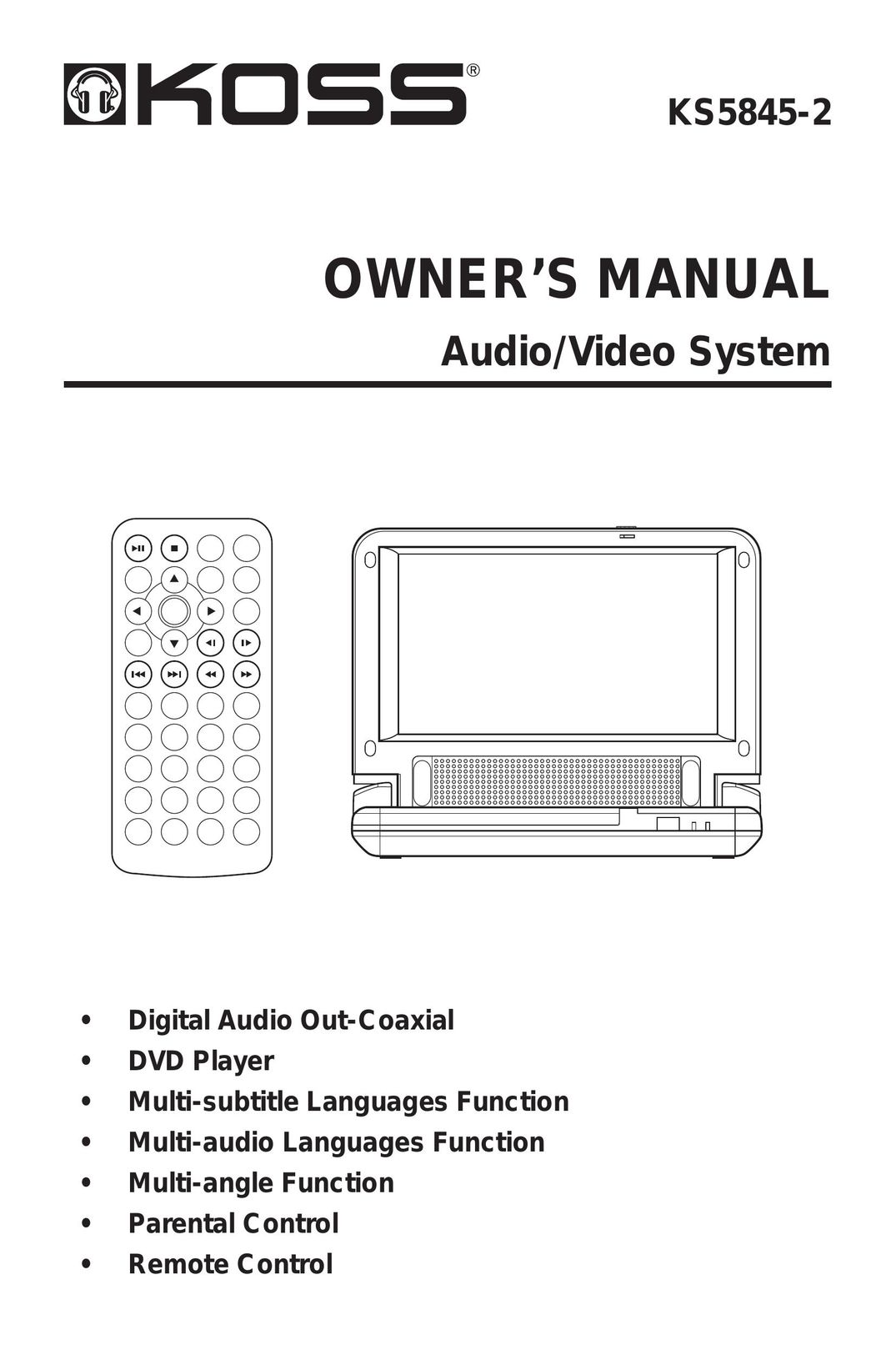 Koss KS5845-2 Stereo Receiver User Manual