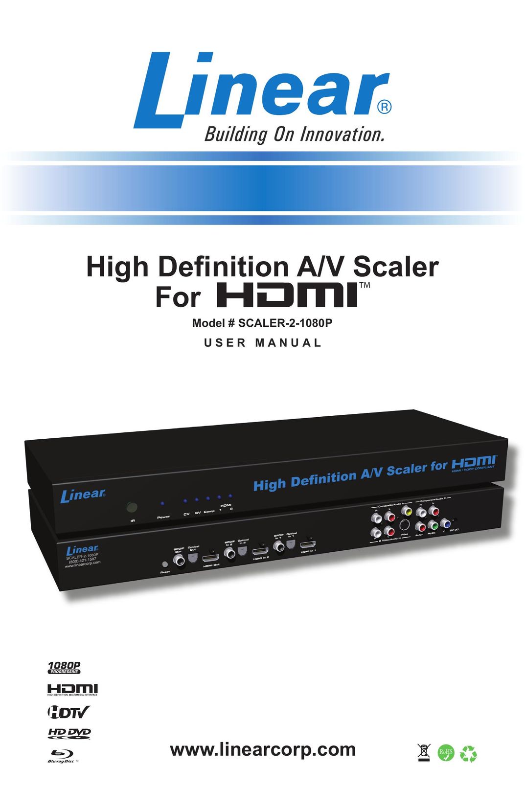 Linear SCALER-2-1080P Stereo Receiver User Manual
