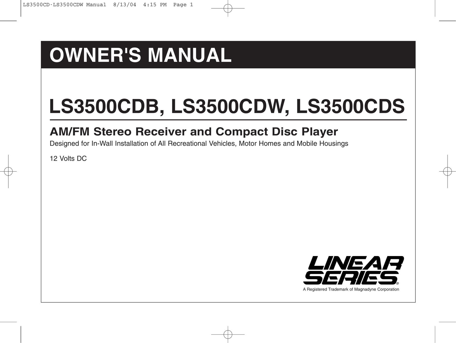 Magnadyne LS3500CDW Stereo Receiver User Manual