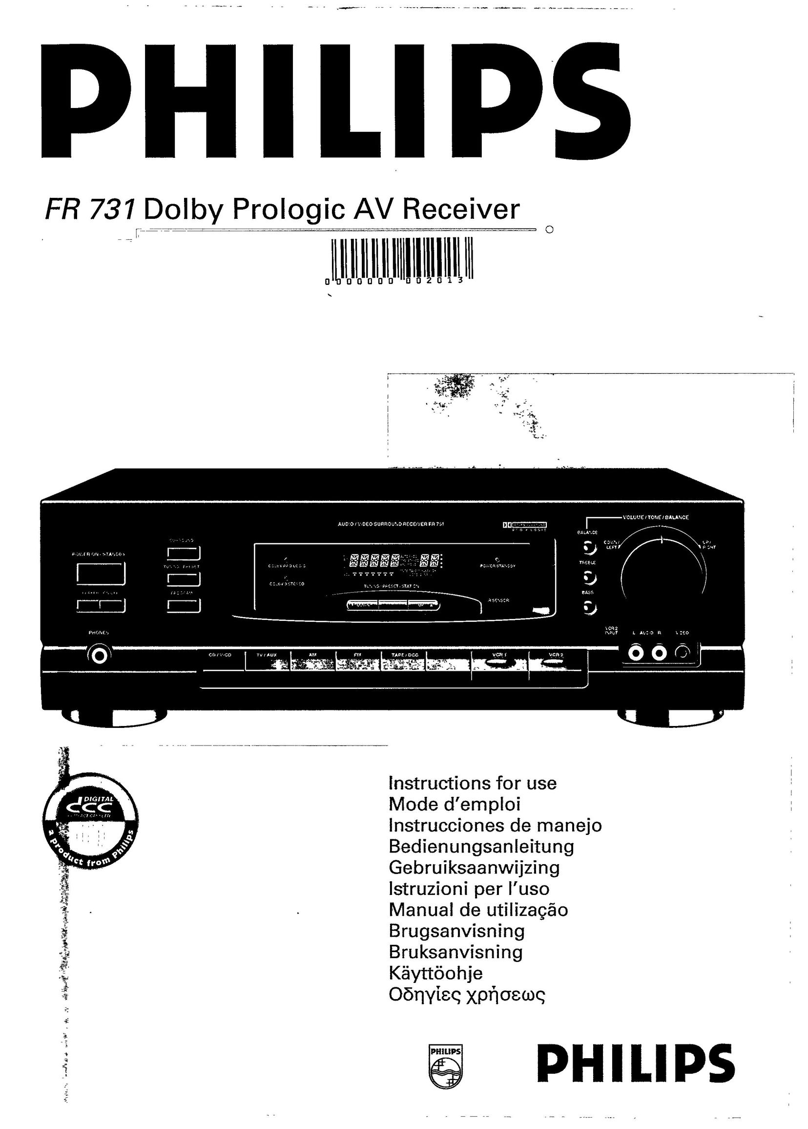 Magnavox FR 731 Stereo Receiver User Manual