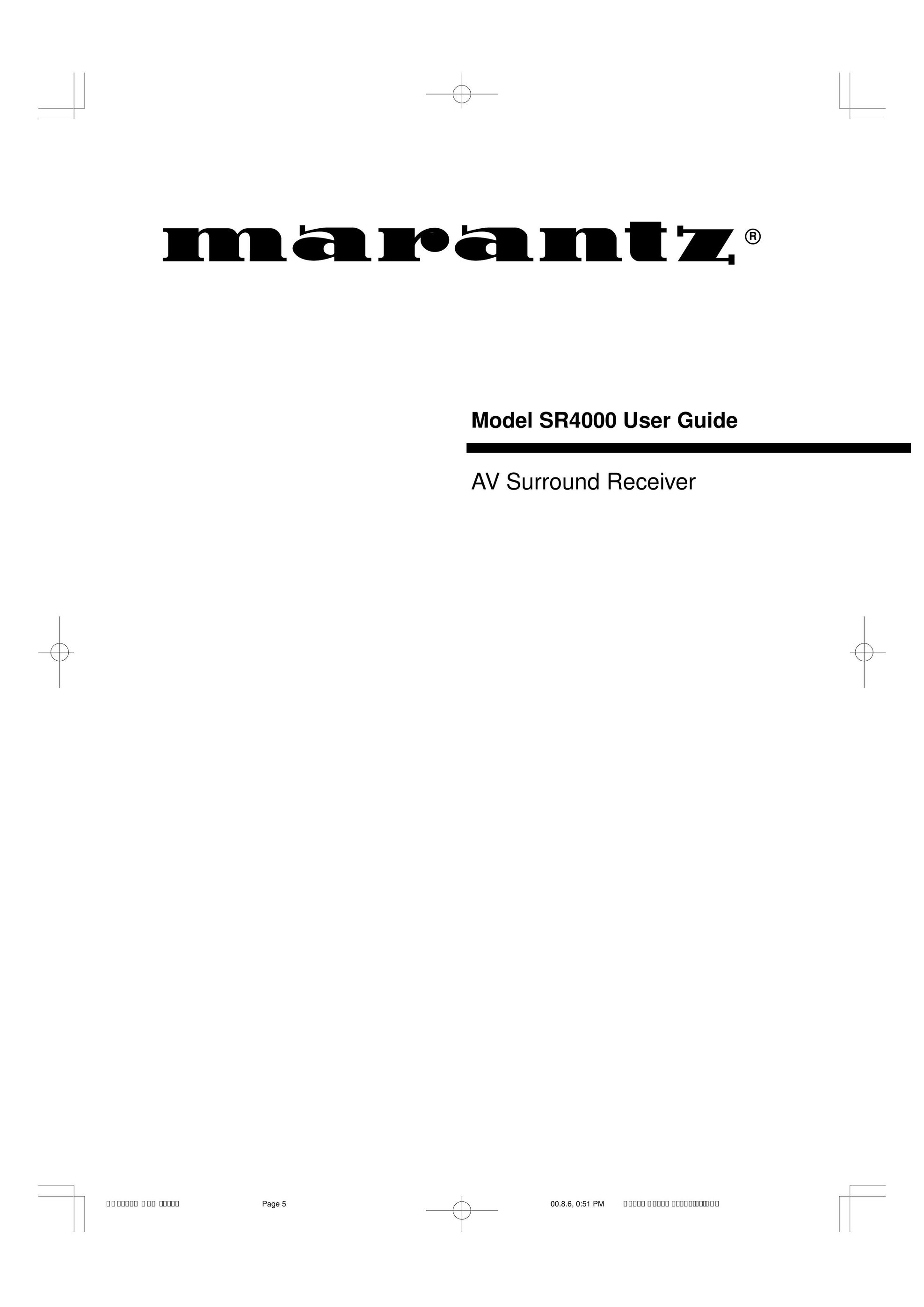 Marantz SR4000 Stereo Receiver User Manual