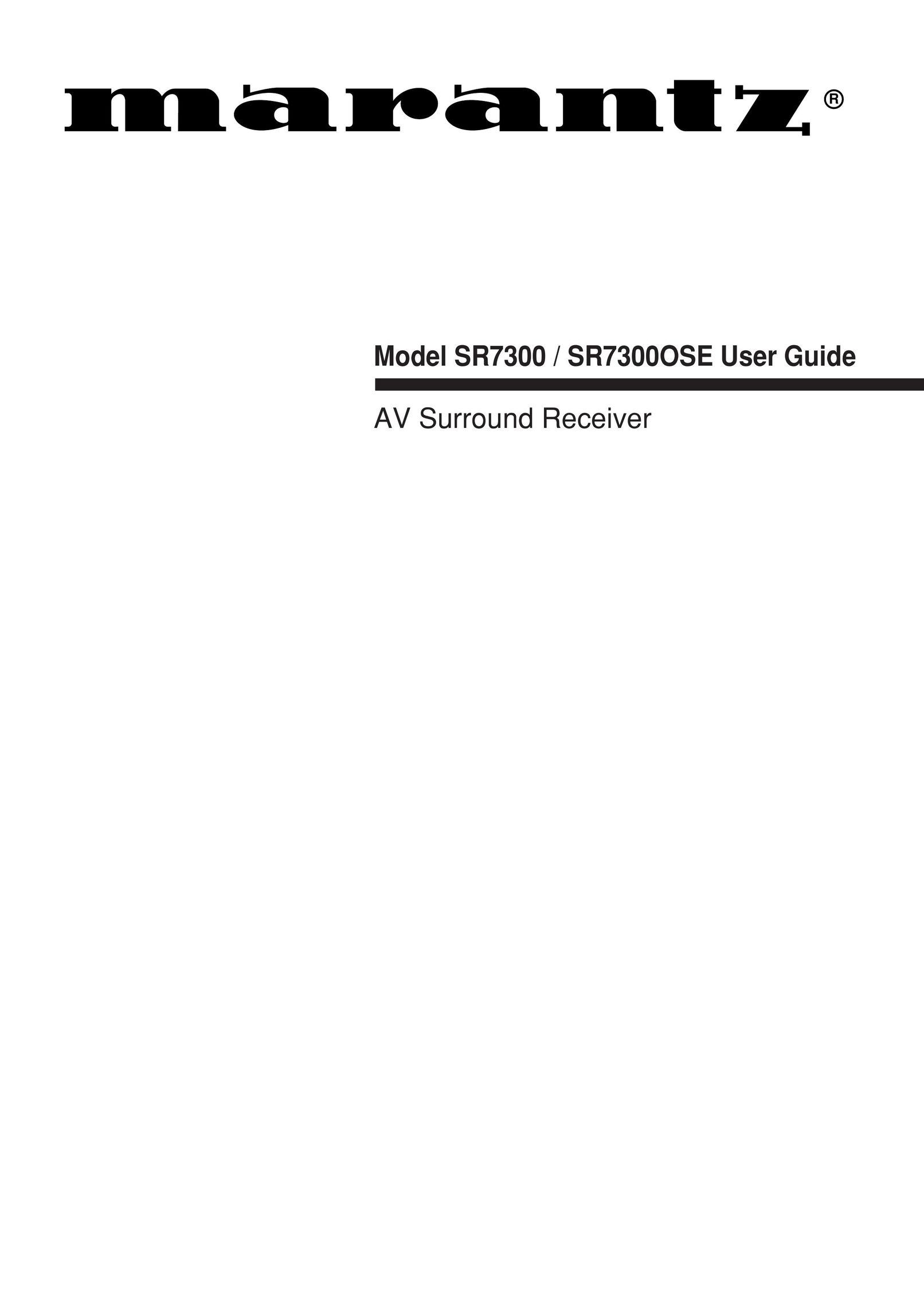 Marantz SR7300 Stereo Receiver User Manual