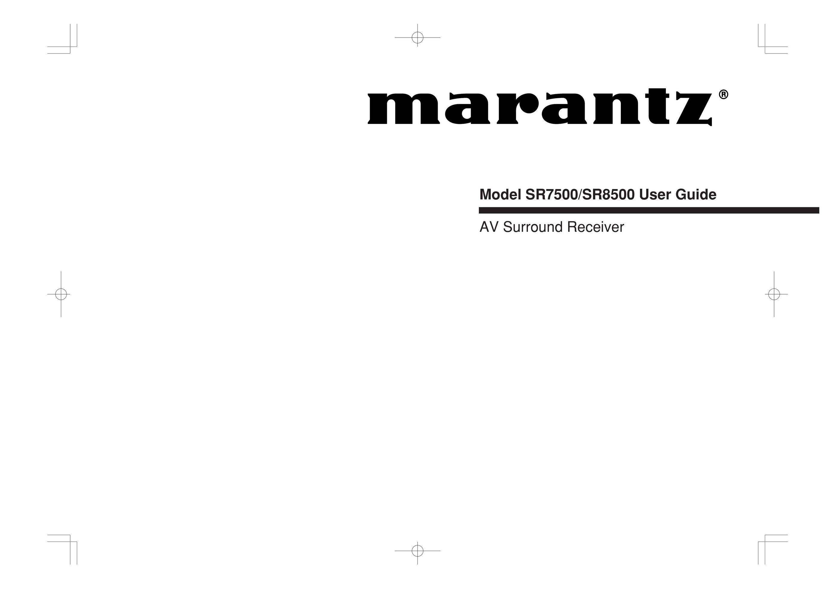 Marantz SR8500 Stereo Receiver User Manual