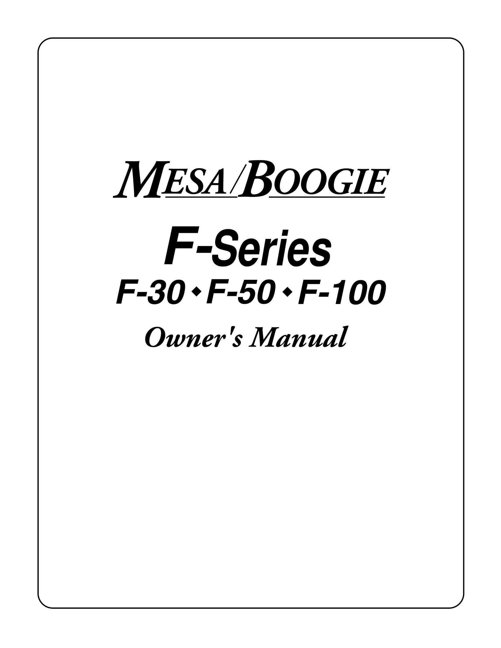Mesa/Boogie F-30, F-50, F-100 Stereo Receiver User Manual