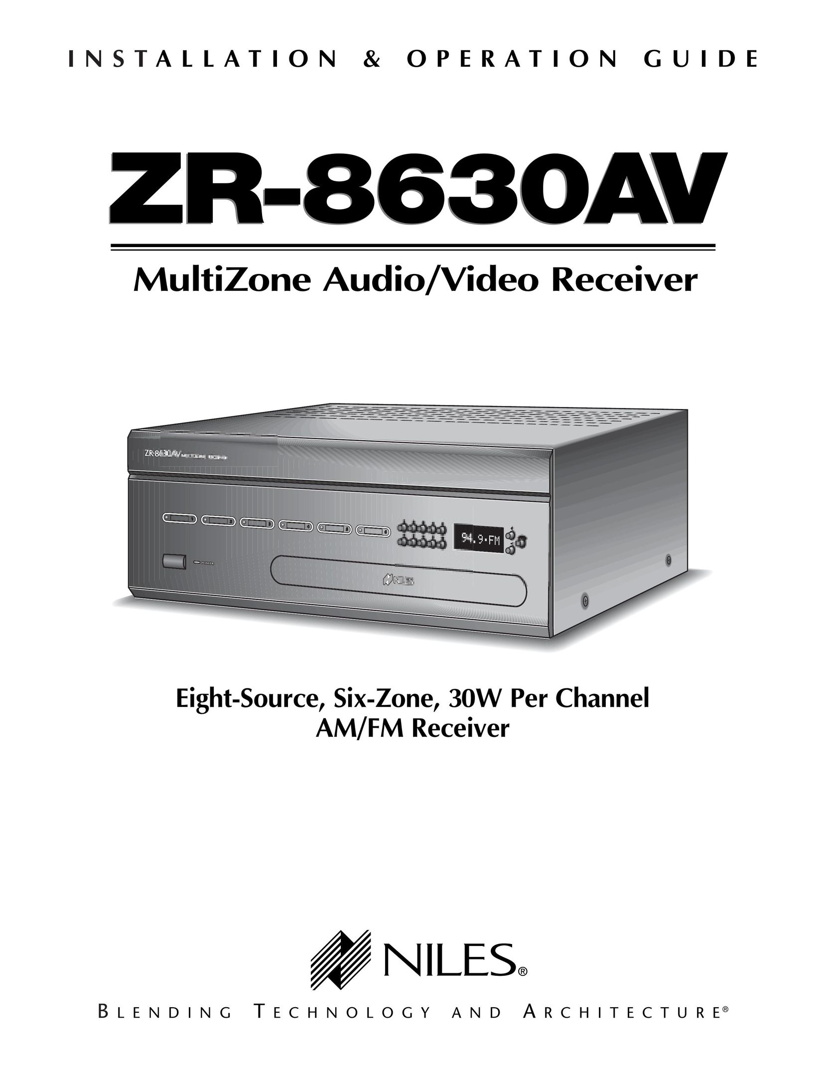 Niles Audio ZR-8630AVZR-8630AV Stereo Receiver User Manual