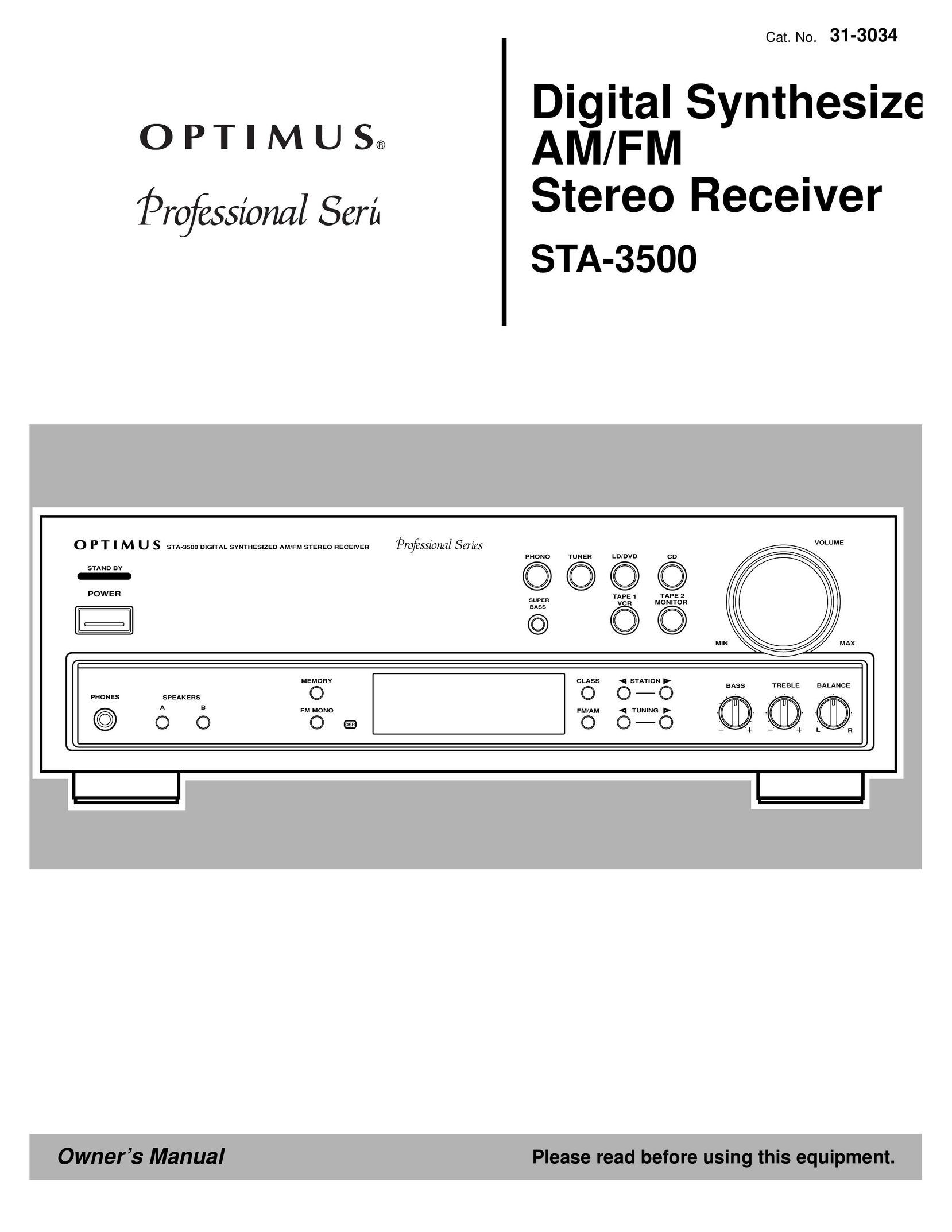 Optimus STA-3500 Stereo Receiver User Manual