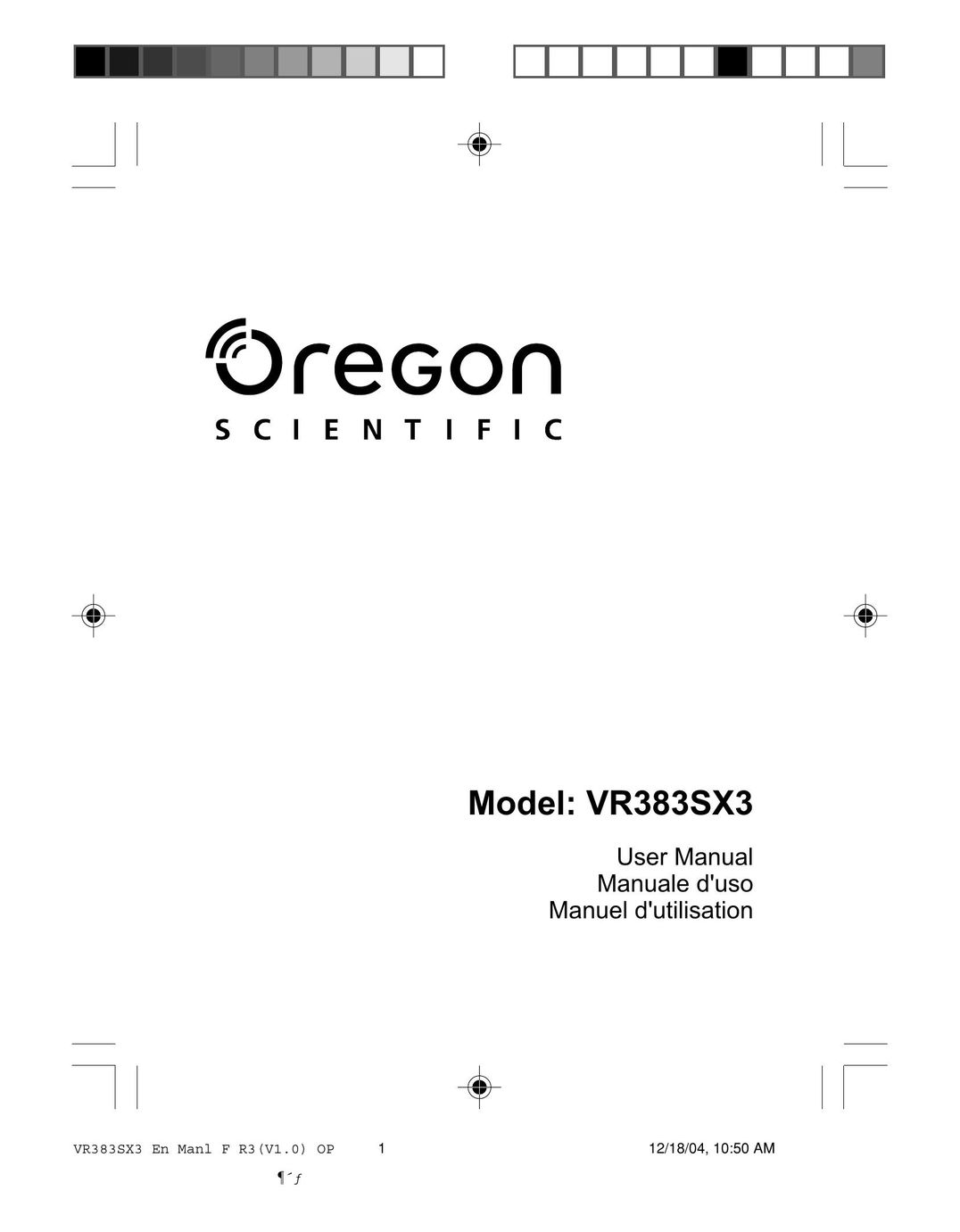 Oregon VR383SX3 Stereo Receiver User Manual