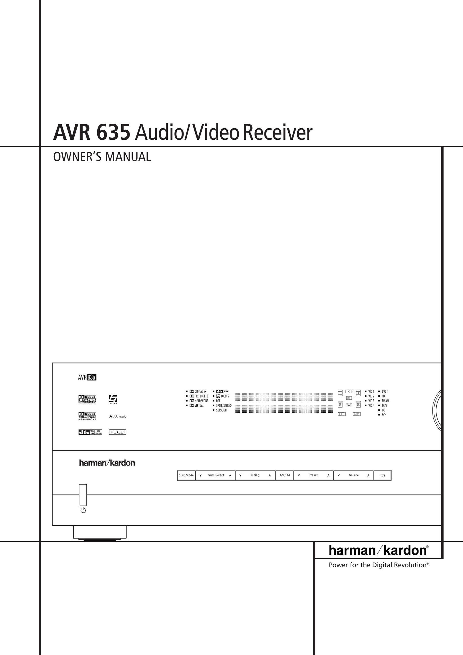 Pacific Digital AVR 635 Stereo Receiver User Manual