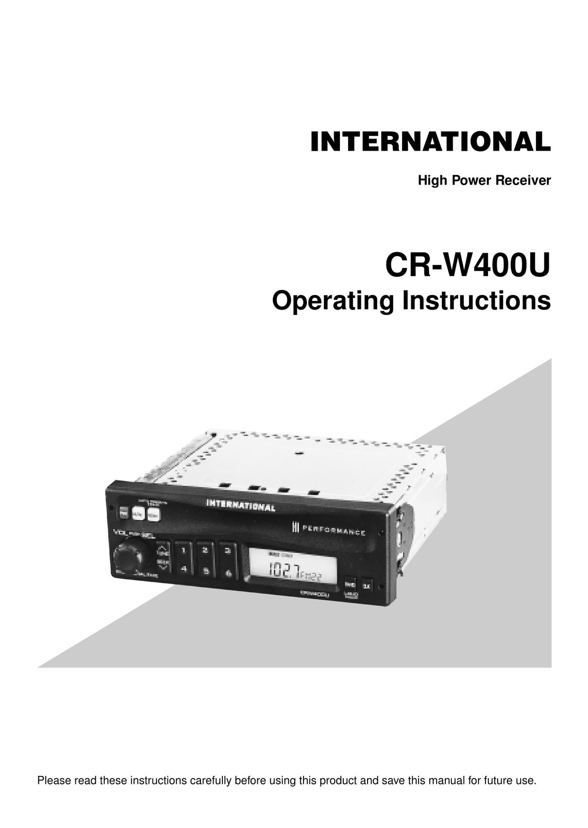 Panasonic CR-W400U Stereo Receiver User Manual