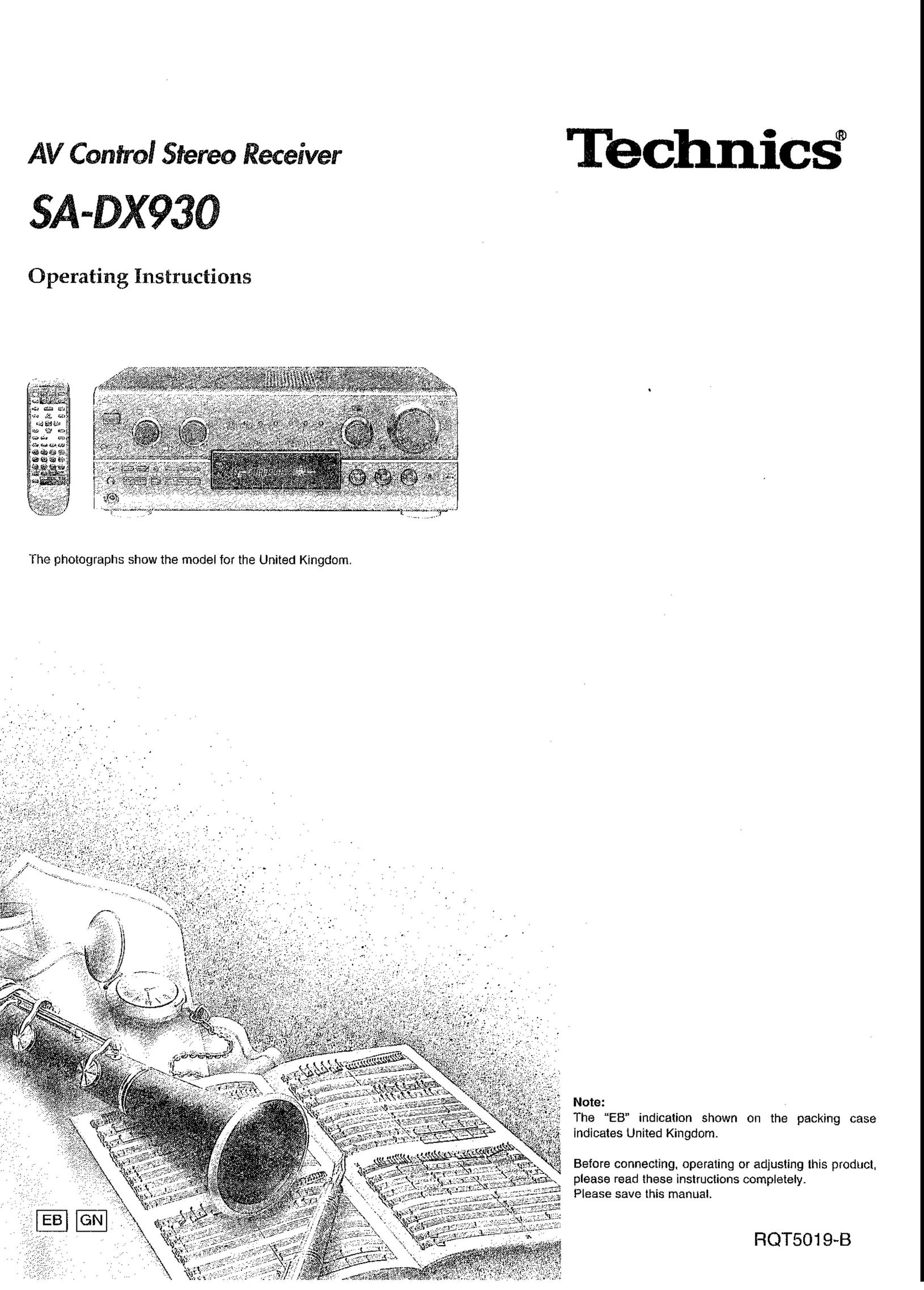 Panasonic SA-DX930 Stereo Receiver User Manual