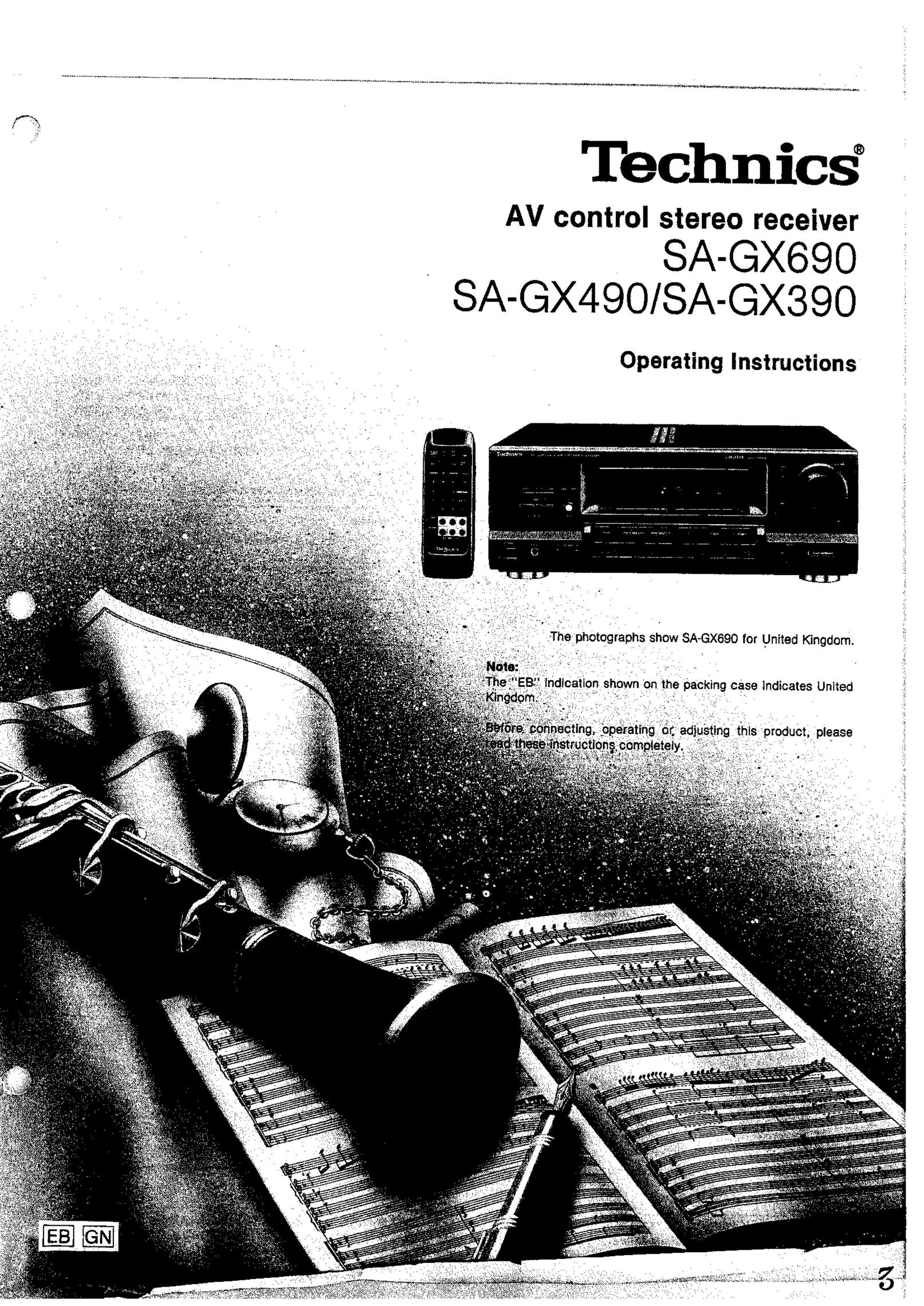 Panasonic SAGX490 Stereo Receiver User Manual