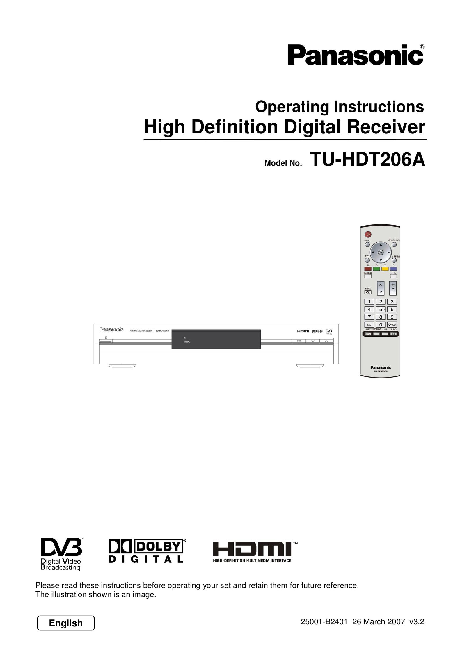 Panasonic TU-HDT206A Stereo Receiver User Manual