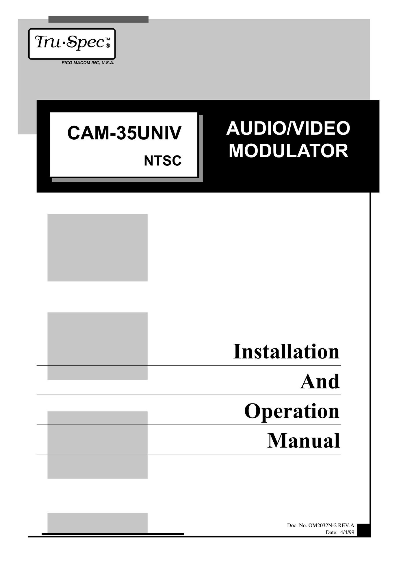 Pico Macom CAM-35UNIV Stereo Receiver User Manual
