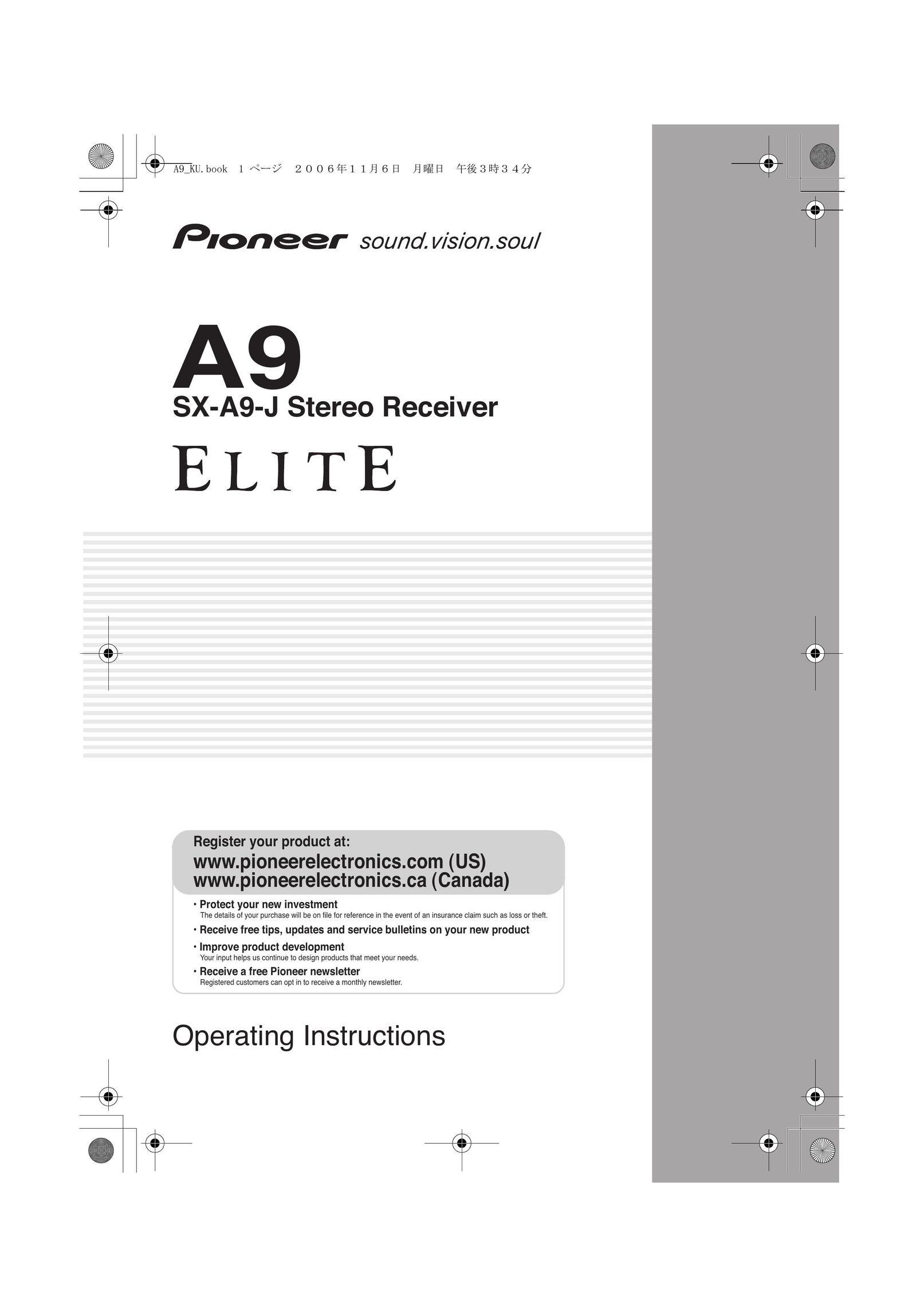 Pioneer A9 Stereo Receiver User Manual