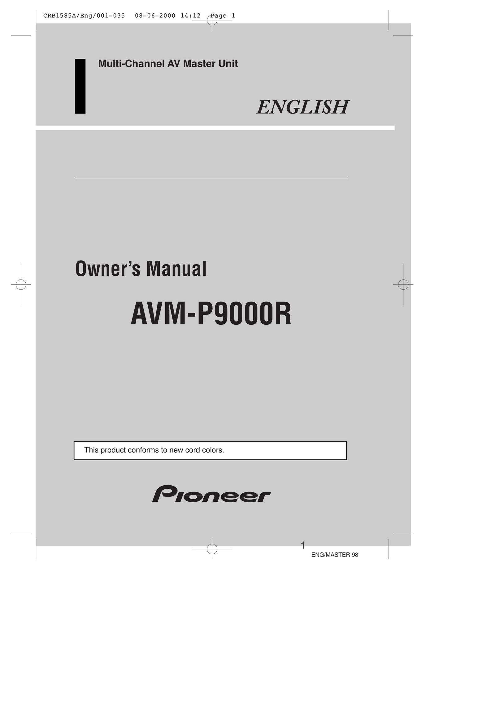 Pioneer AVM-P9000R Stereo Receiver User Manual