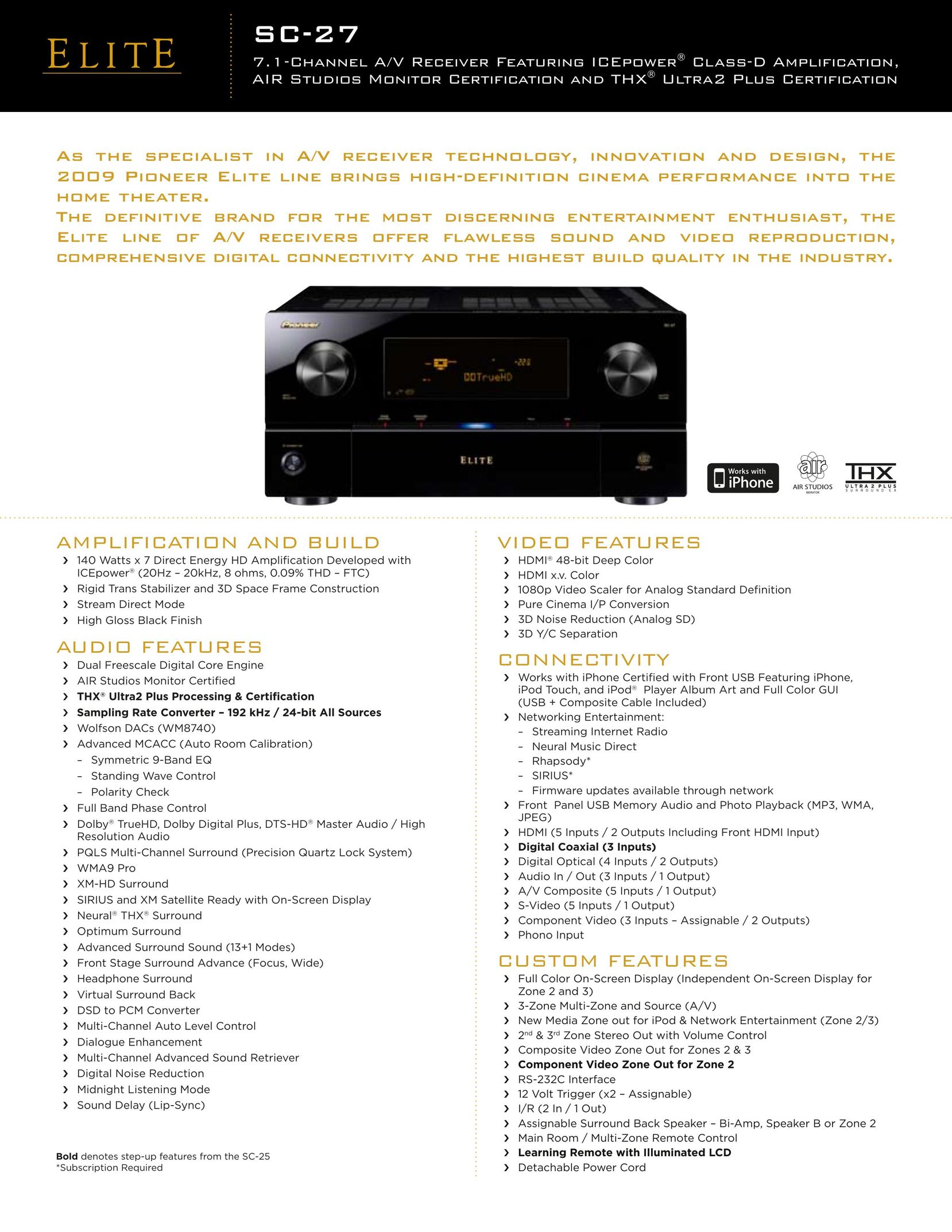 Pioneer SC-27 Stereo Receiver User Manual